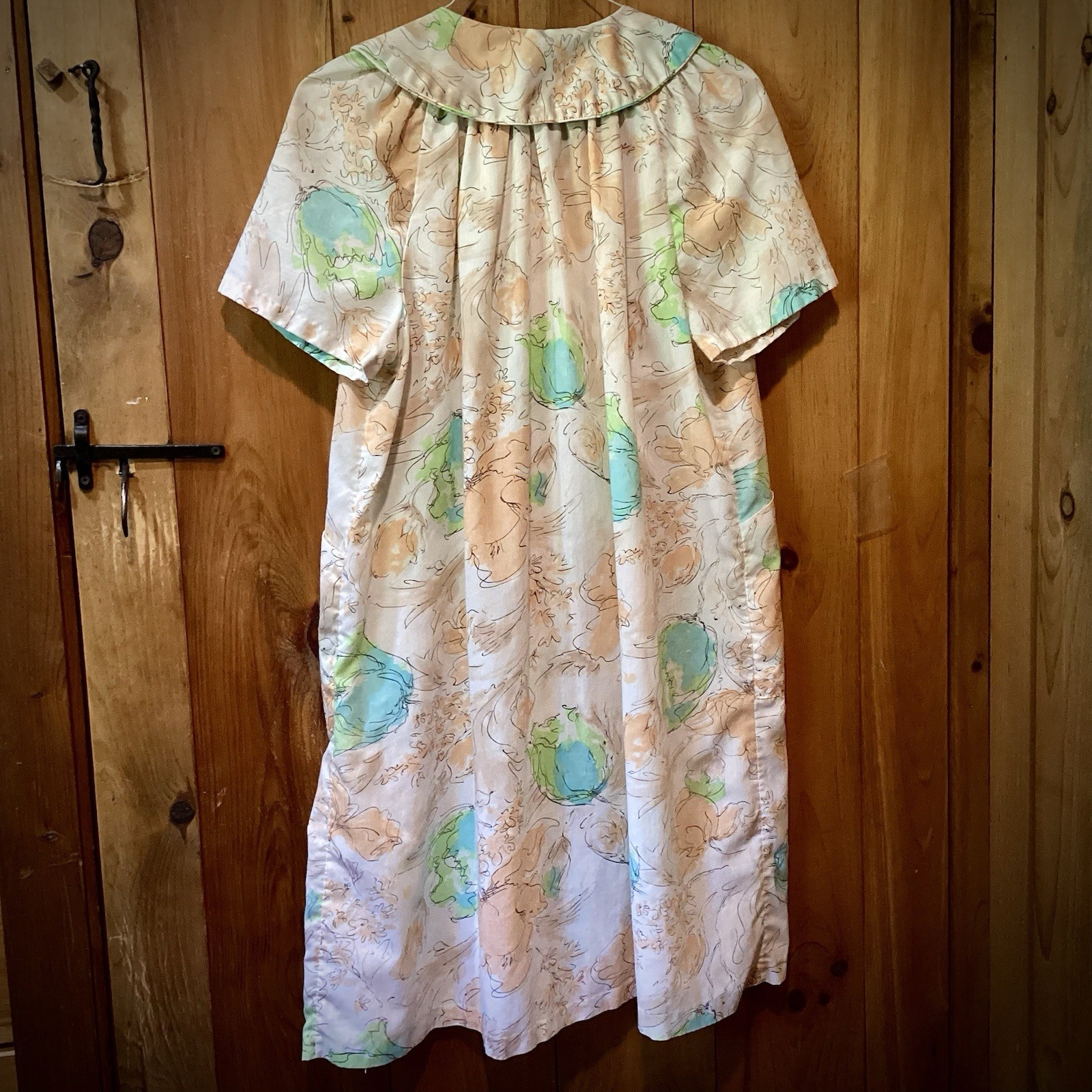 Vintage Night Gown & Housecoat Set, Grannycore Grandmacore Cottage Snap Duster