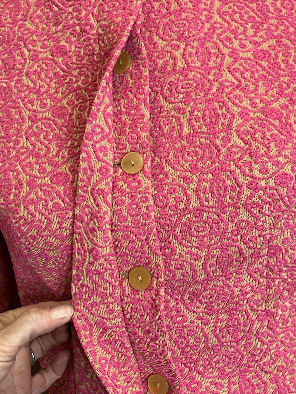 Vtg 60s Size 12 Mid Cent Textured Short Jacket 3/4 Mod Retro Jackie O