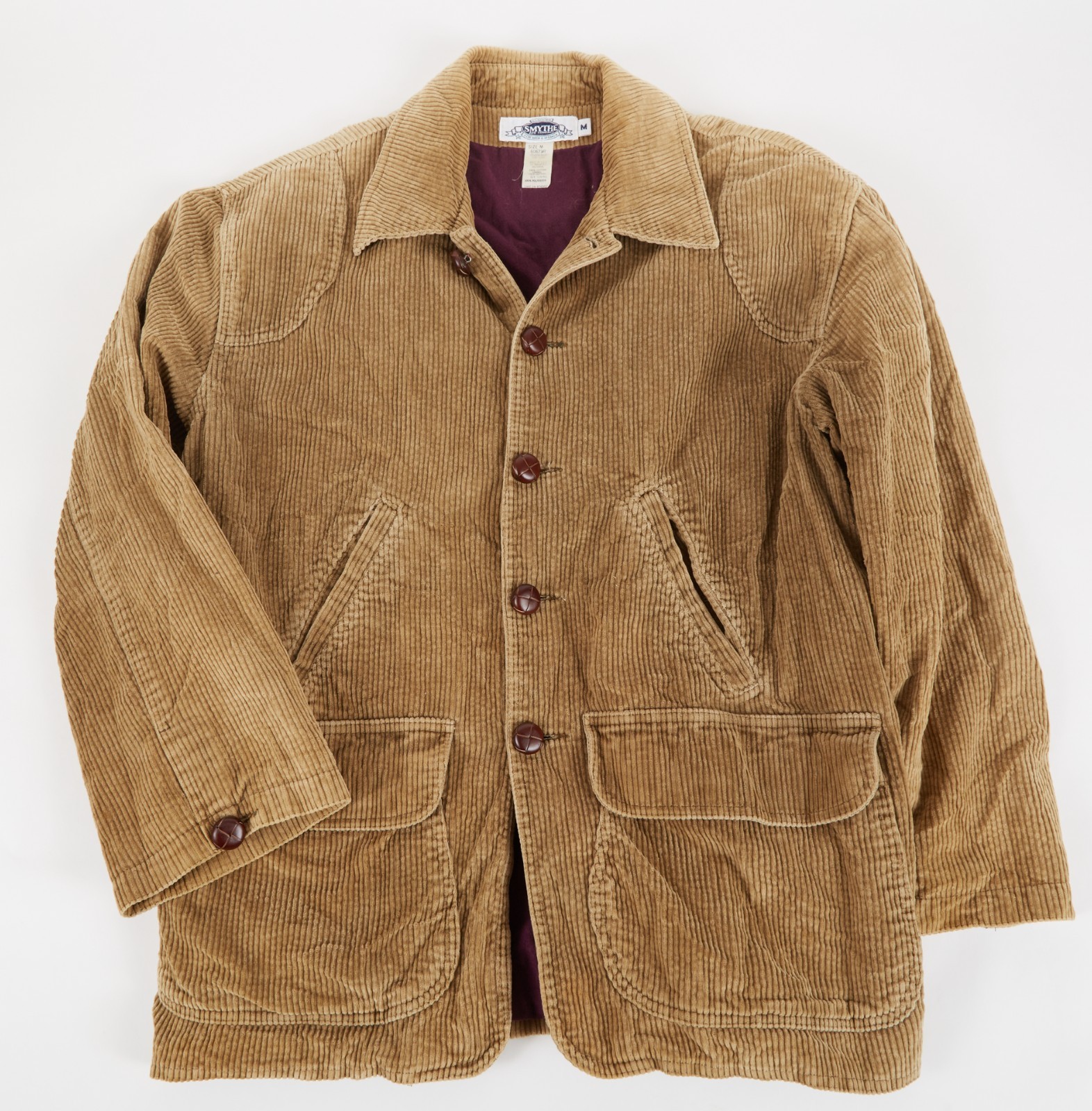 Vintage Smythe and Company Brown Corduroy Jacket Unisex Size Medium Oversized