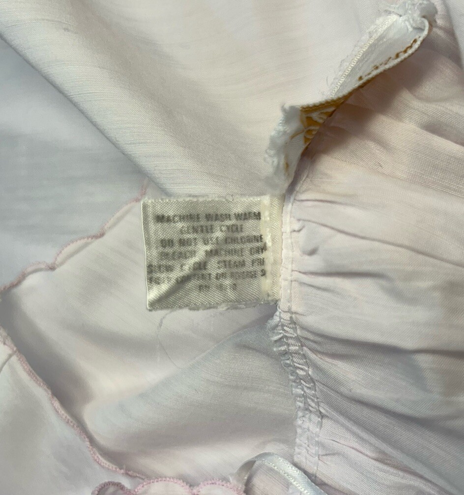 Vintage Barbizon Ladies Pink Nightgown Embroidered Lace Size Small 3/4 Sleeve