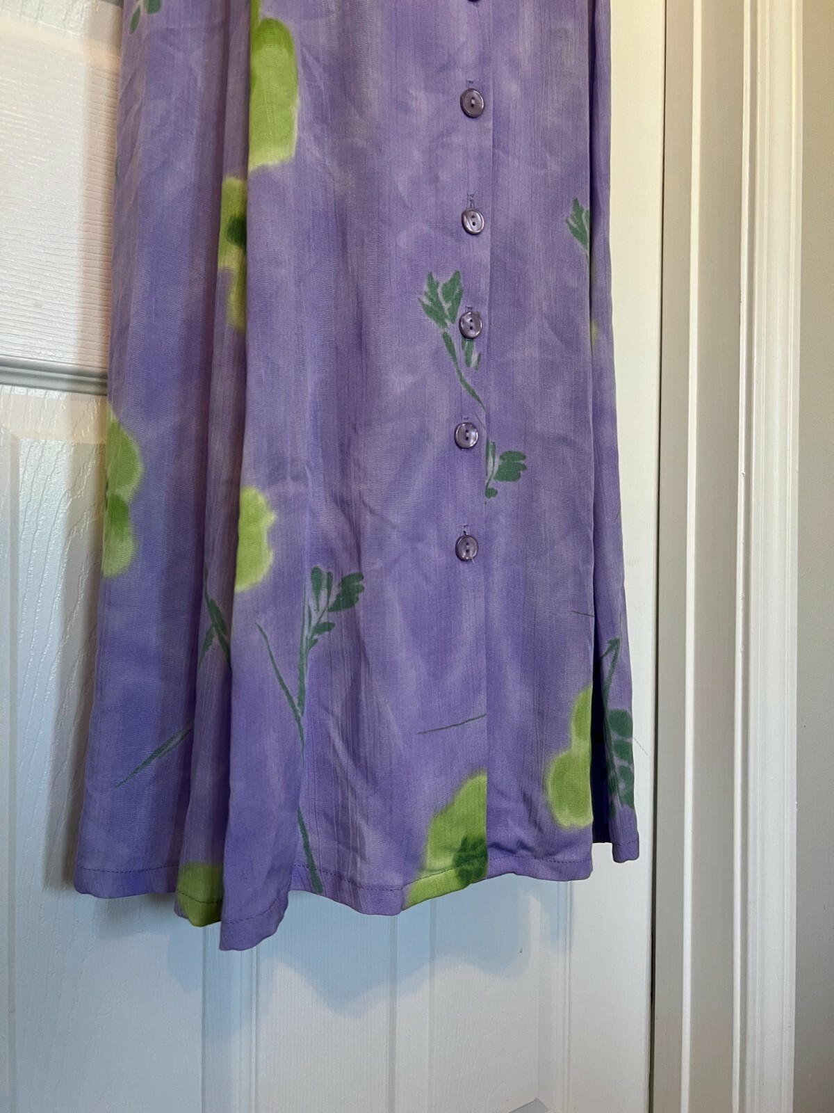 Jeffery & Dara Vintage Lavender Floral Short Sleeve Long Dress Sz 10