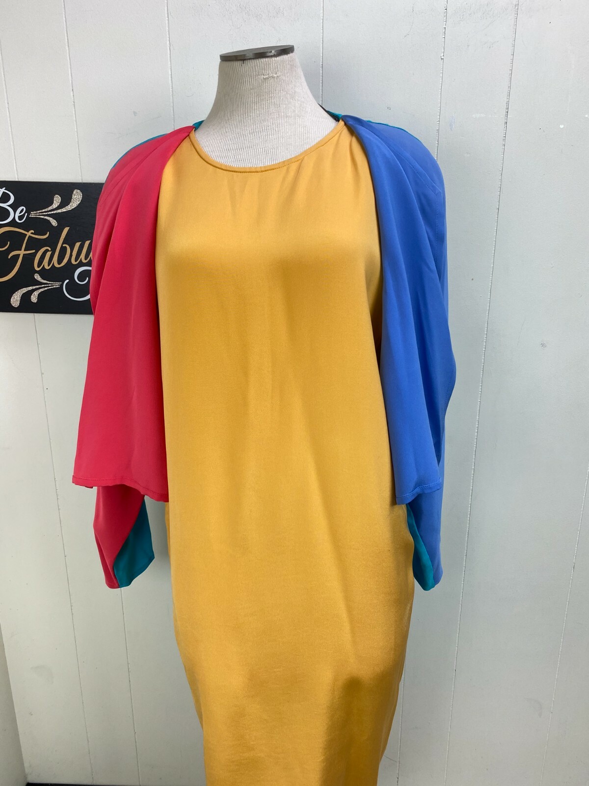 Vintage 80s Yeohlee Primary Color Block Dress Shoulder Pads