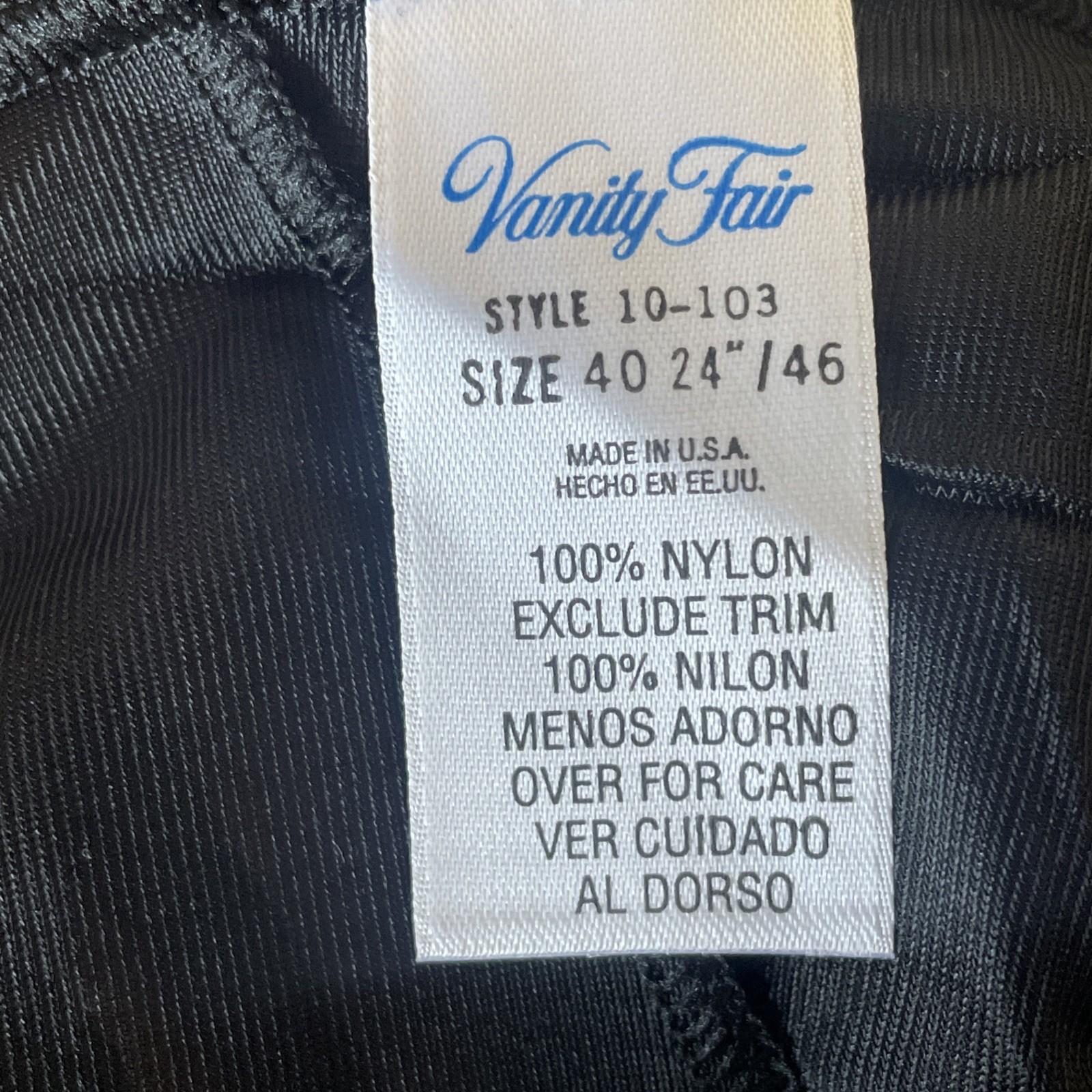 New Vintage Vanity Fair Rosette Lace Full Slip – 10-103 Black