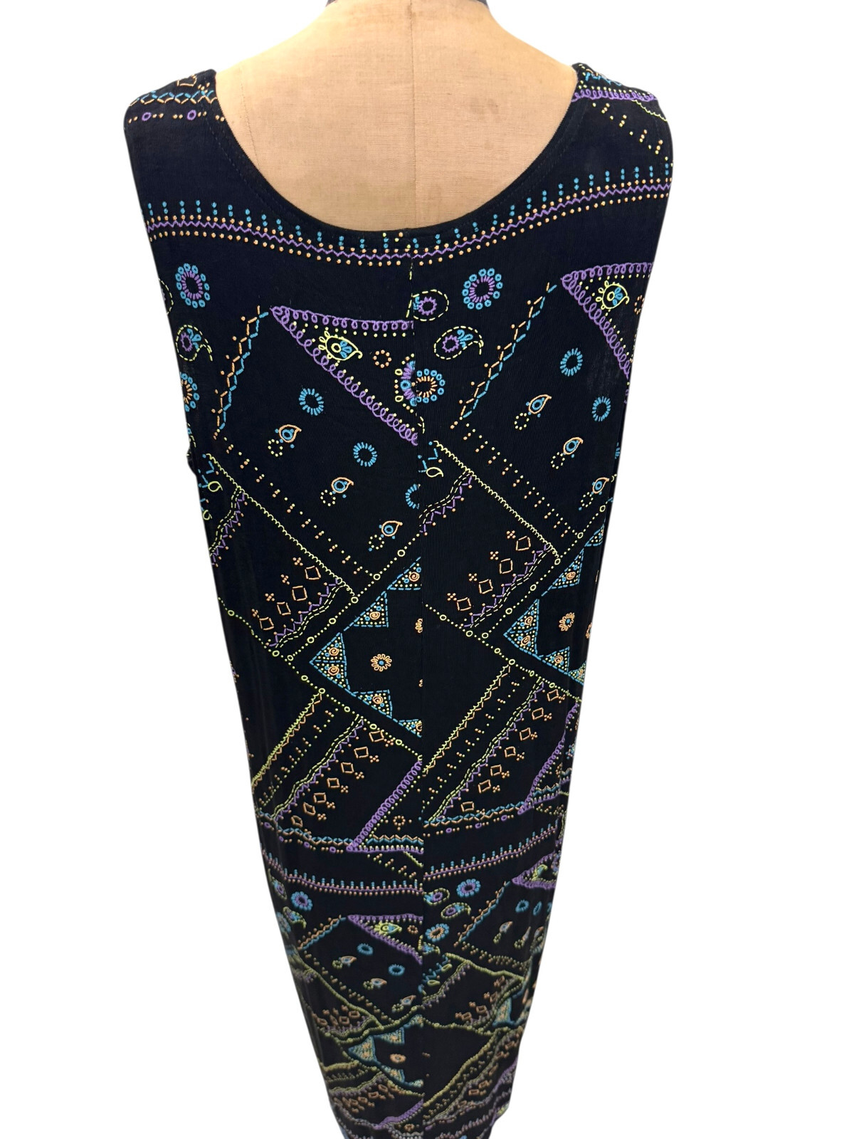 Vikki Vi California Multi Colored Ethnic Pattern Classic Tank Dress Size 1X