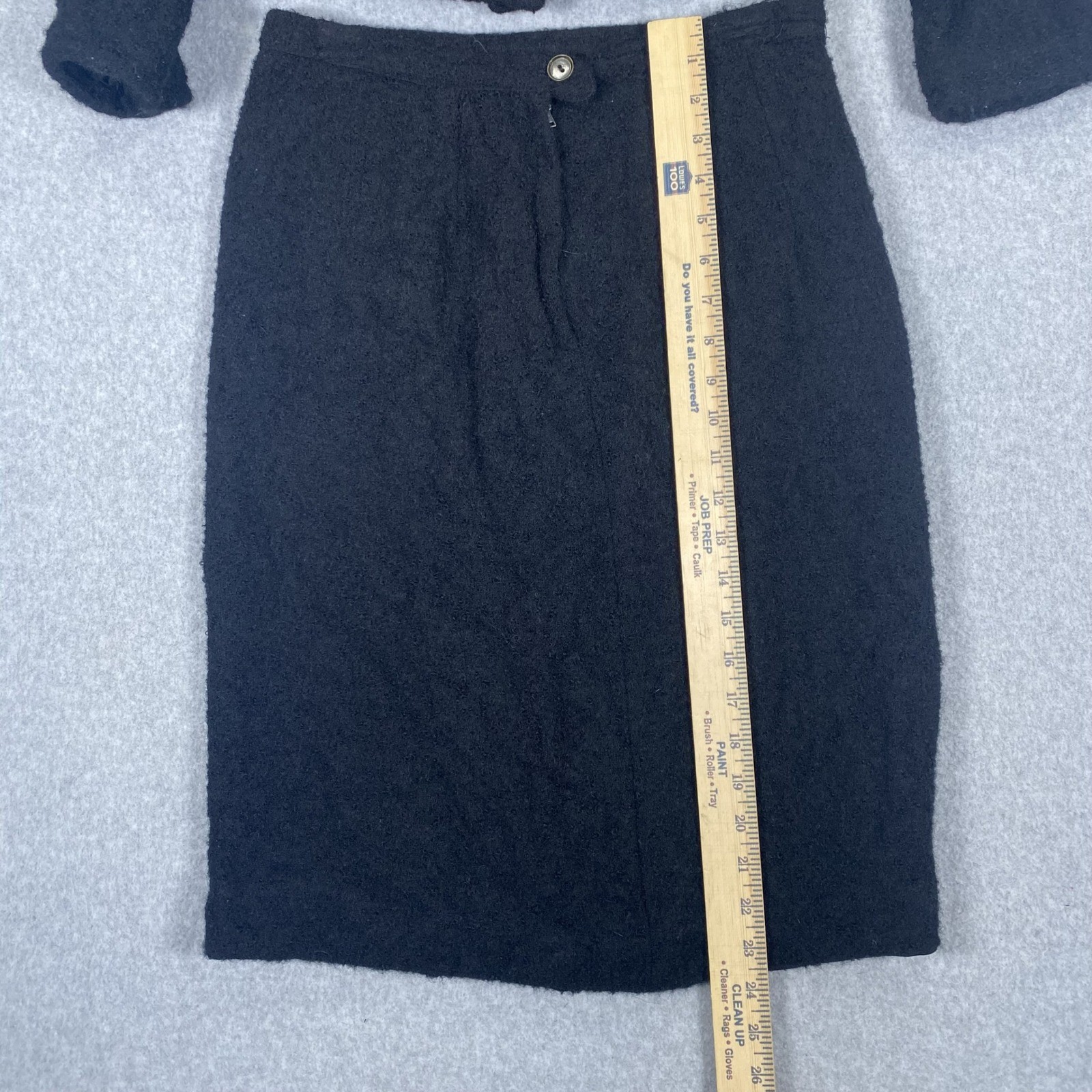 Lilli Ann Paris Bouclé Wool Suit Set 50s/60s Black Jacket Skirt Pom Pom Buttons