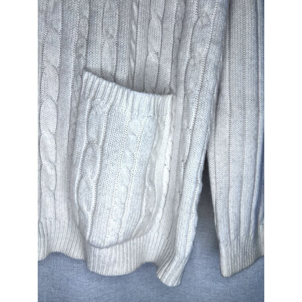 Vintage 90s Classic Elements Cream White Cableknit Cardigan Sweater