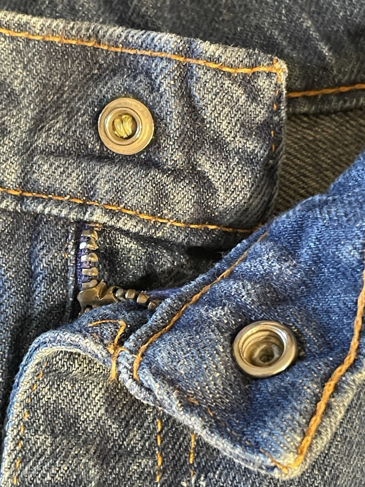 Vtg Levi’s White Label Orange Tab Jeans Custom 24×27 Scovill Zipper Snap Button