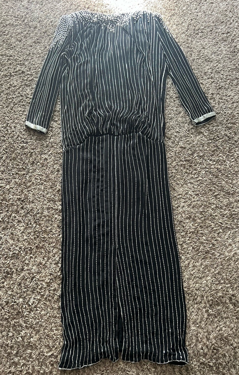 Judith Ann Creations Women’s Maxi Dress M Sequin Beaded Wedding Gala 80s Black