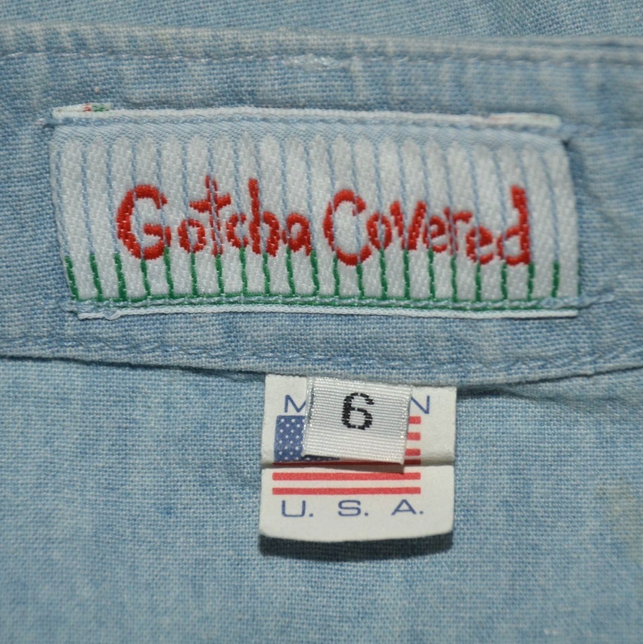 Vintage Gotcha Covered Denim Wrap Skirt Size 6 Made in USA 80s 90s Boho Western