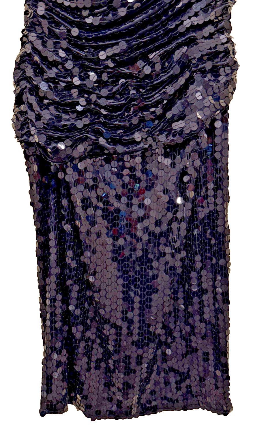Vintage Oleg Cassini Black Sequin Party Dress Strapless Sweetheart Size 10