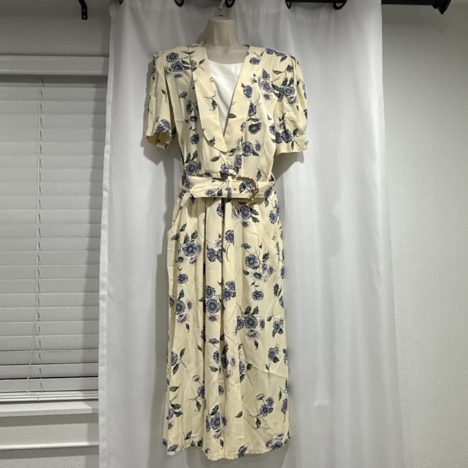 Vtg R.J. Stevens Floral Dress Carol Escritor 90’s Belt Women Size 16
