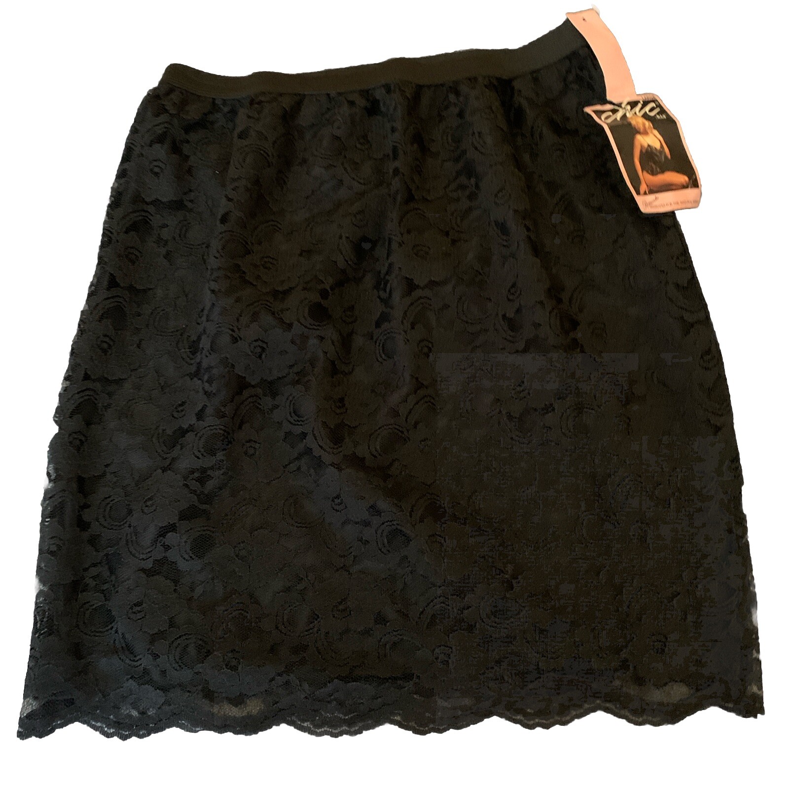 Vintage Chic Lingerie Lace Skirt Size Large NWT USA Black