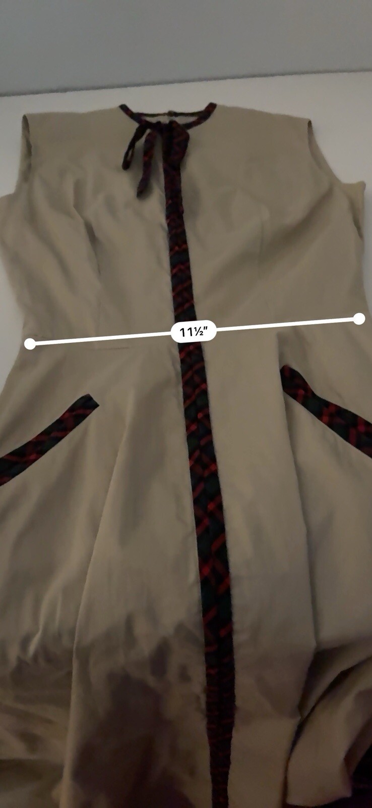 Nancy Greer House Dress Tartan Accent VTG