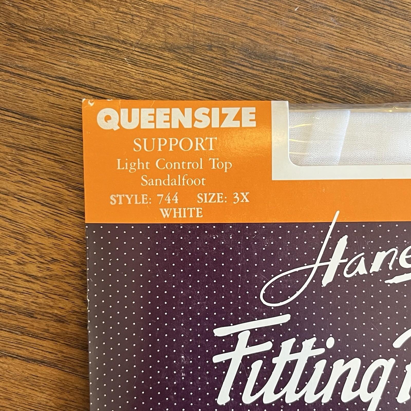 Vtg HANES Fitting Pretty Support Pantyhose Light Control Queen Sz 3X White Sheer