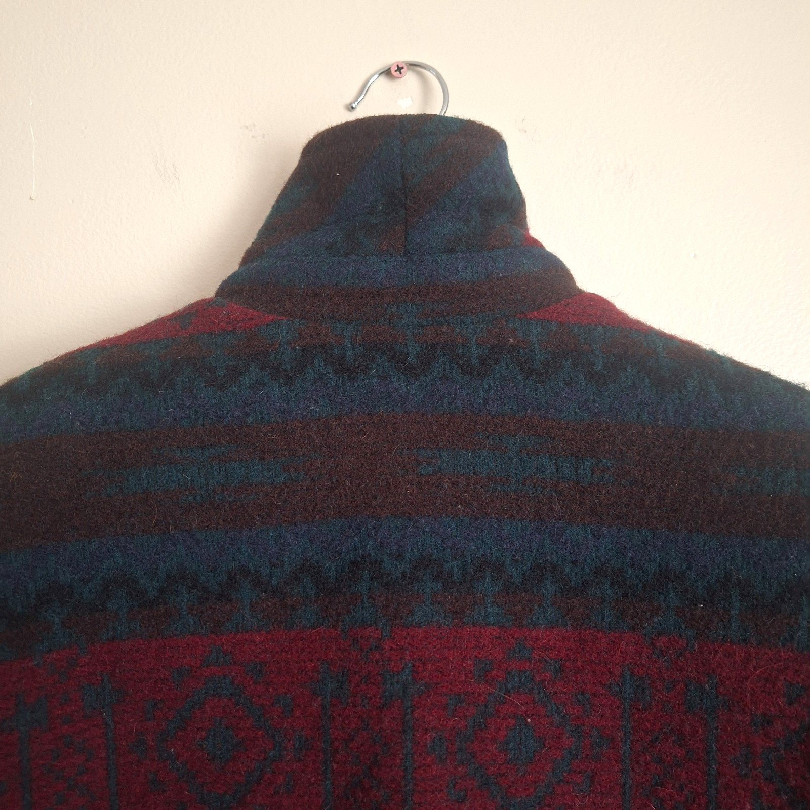 VTG Woolrich Wool Jacket Womens Small Aztec Navajo Southwestern Nordic Suede USA