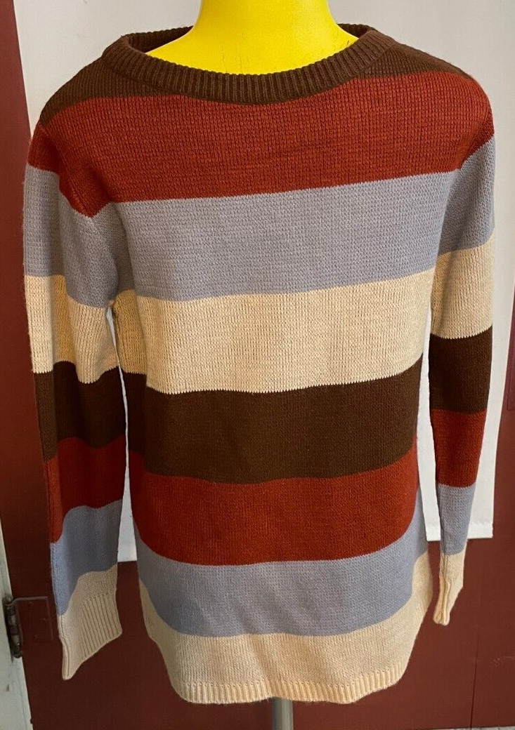 Vintage Mid Century Beeline Golden Bee Collection Womens Striped Sweater Medium
