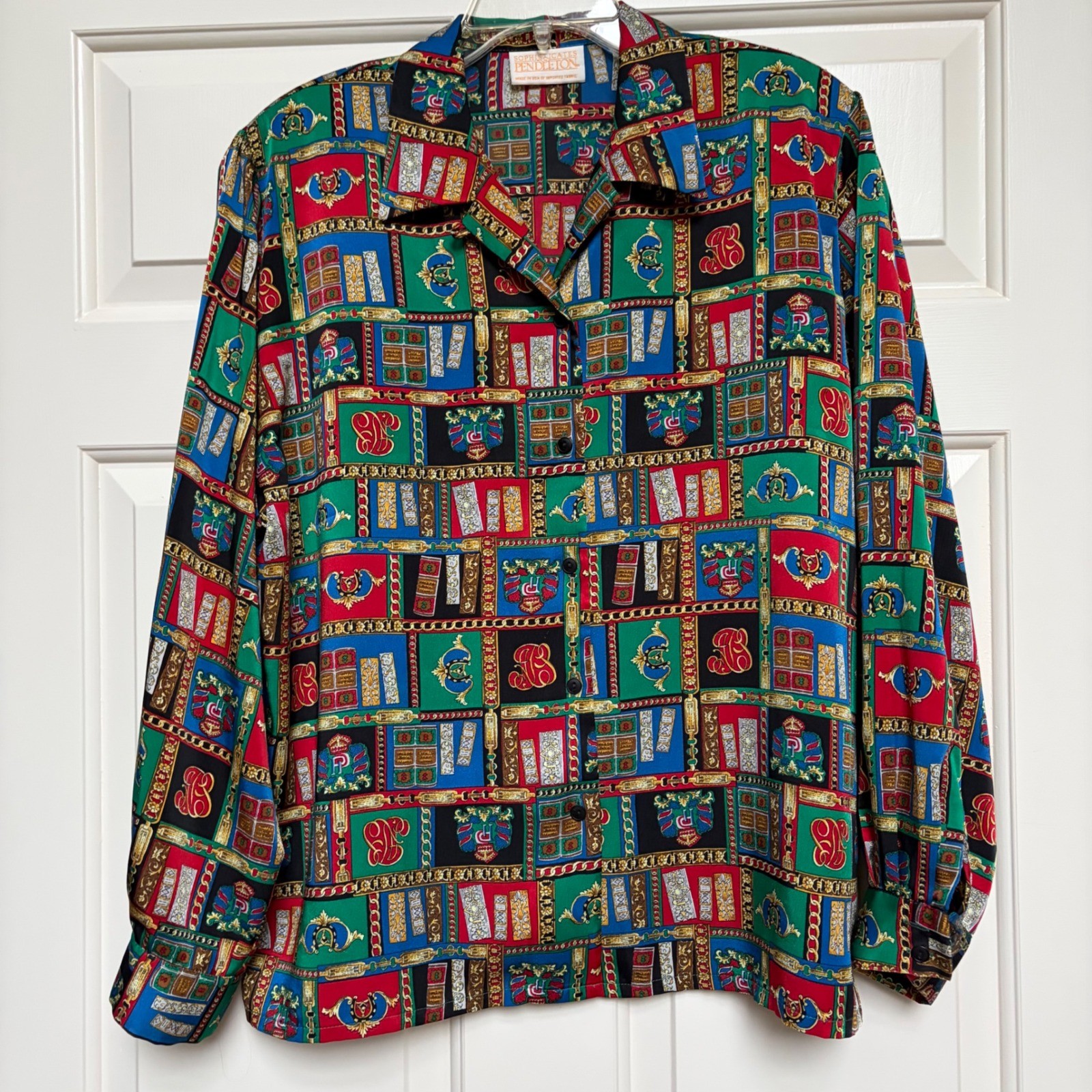 Pendleton Sophisticates Vintage Button Down Shirt Books 14 Library Crest Mobwife