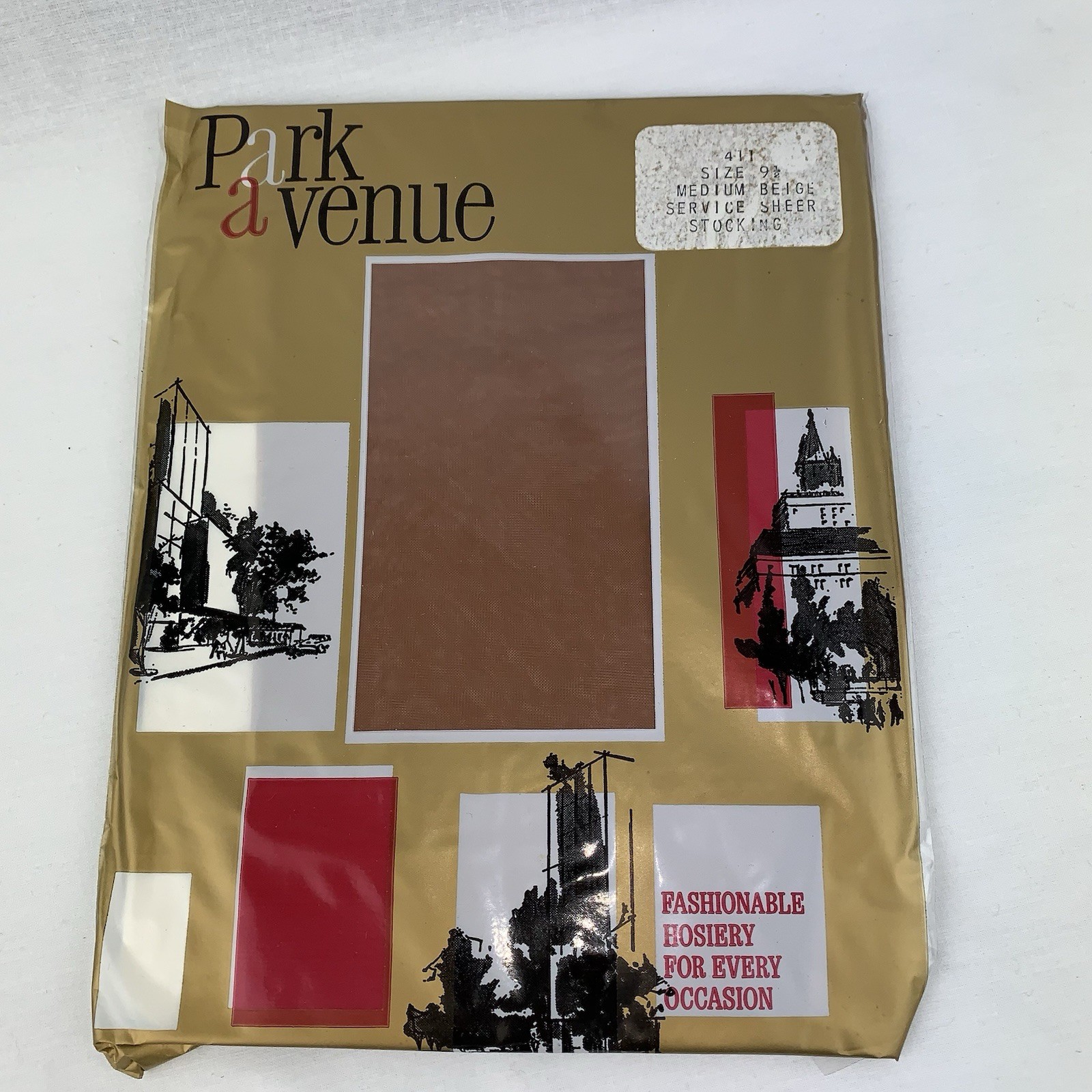 2 Pairs of Vintage Park Avenue Sheer Nylon Stockings Medium Beige Size 9 1/2