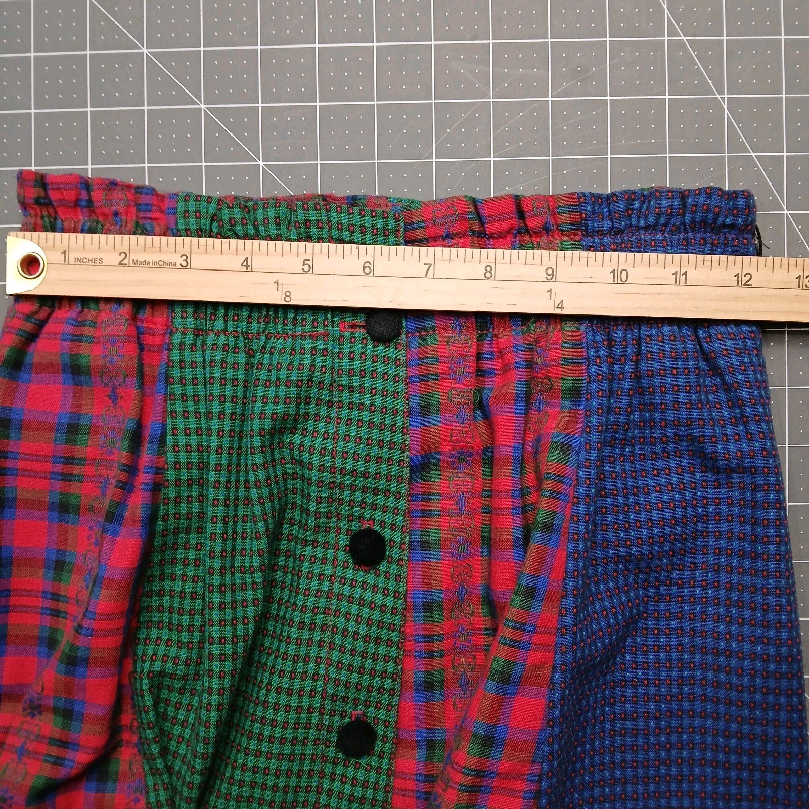 Vtg Susan Bristol Patchwork Prairie Cottagecore Plaid Midi Skirt Pockets 4
