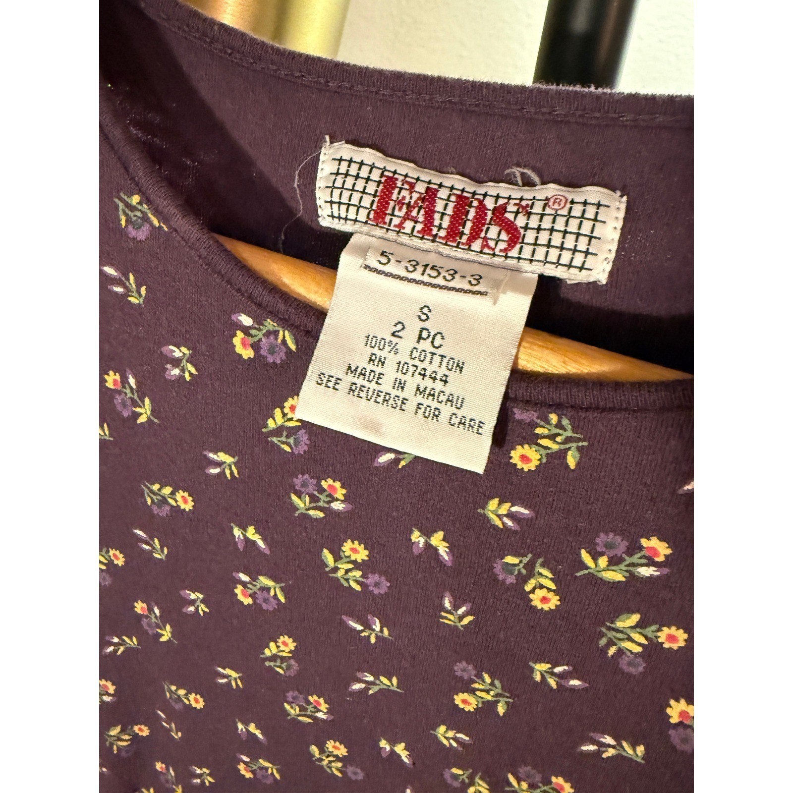 Vintage Fads off duty teacher purple Maxi GUC Short Sleeve 90s Cottagecore Small