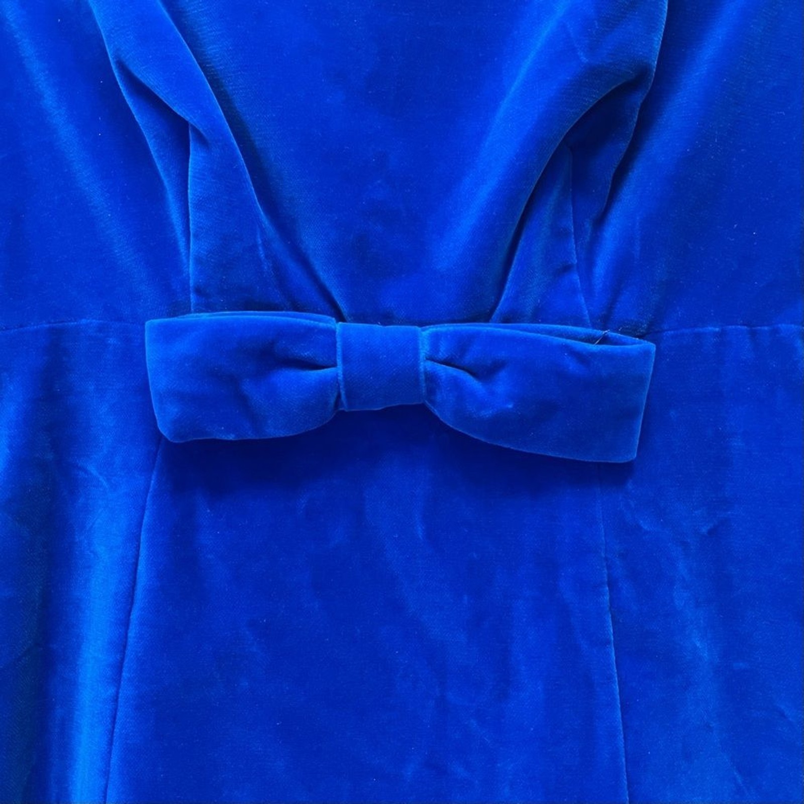 Vintage 1960s Handmade Royal Blue Velvet Dress Modern Size 0 Long Evening Gown