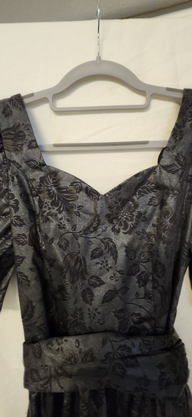 Vtg Laura Ashley dress nwt Black Taffeta Evening Holiday sz 8. 60″ Sweep