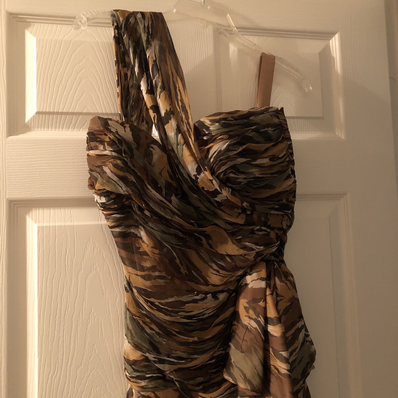 VICKY TIEL COUTURE PARIS ONE SHOULDER SILK COCKTAIL DRESS 2/4