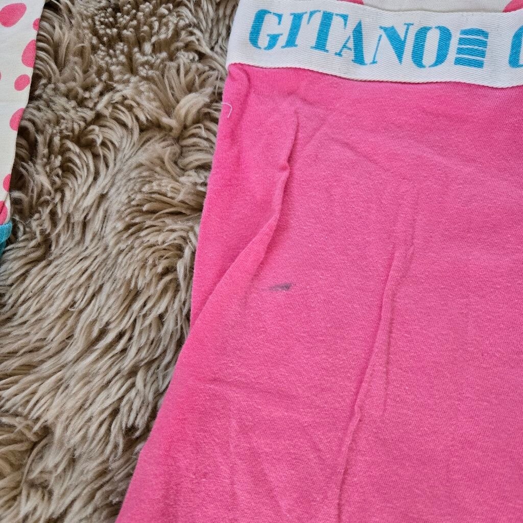 Vintage Gitano Pink White Blue Long Sleeve Small Women’s Nightgown Sleep Shirt
