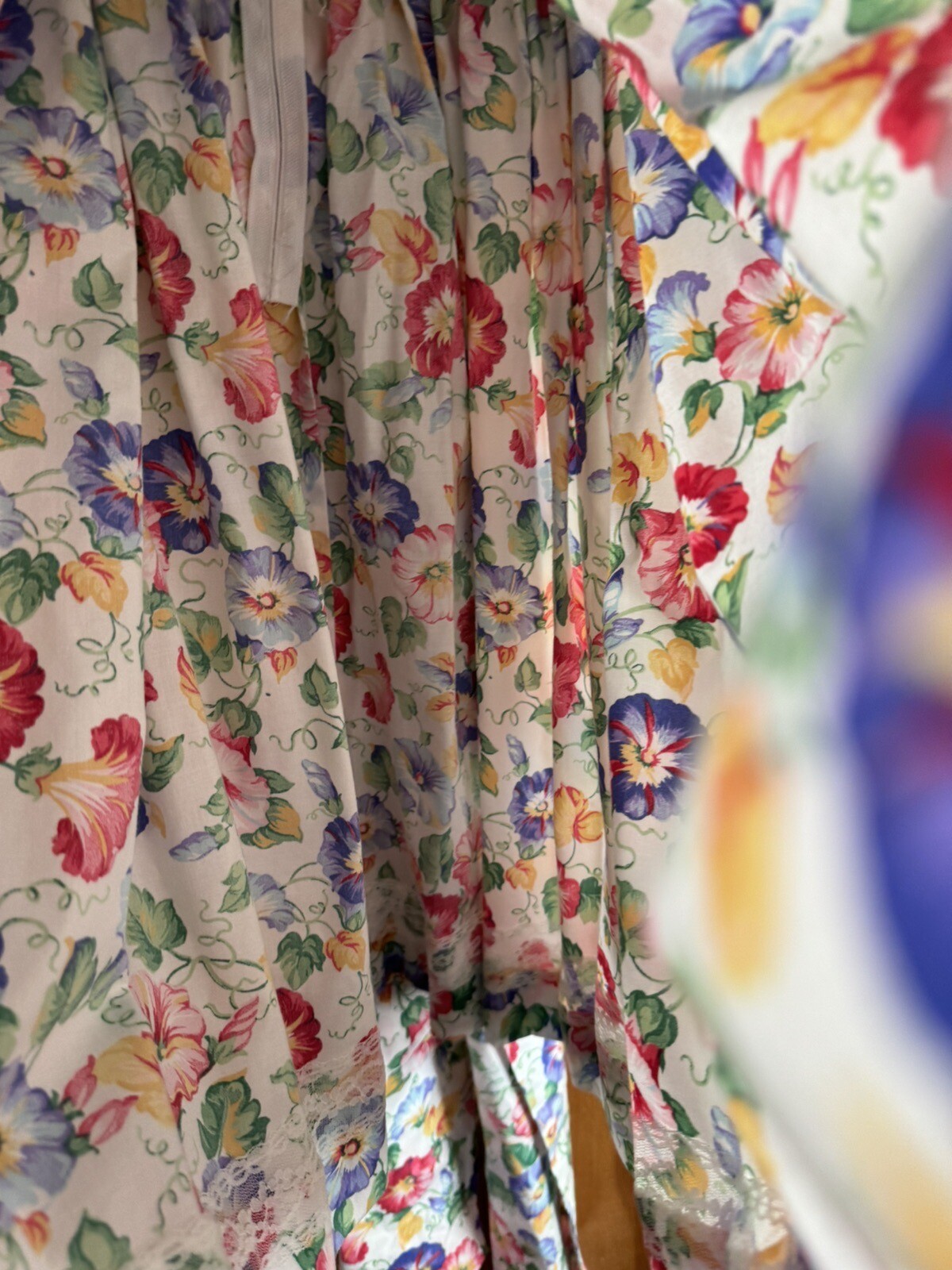 1990s VTG Morning Glory EASTER PRARIE Dress Girls Sz S 7-8? Huge Bow 28/23
