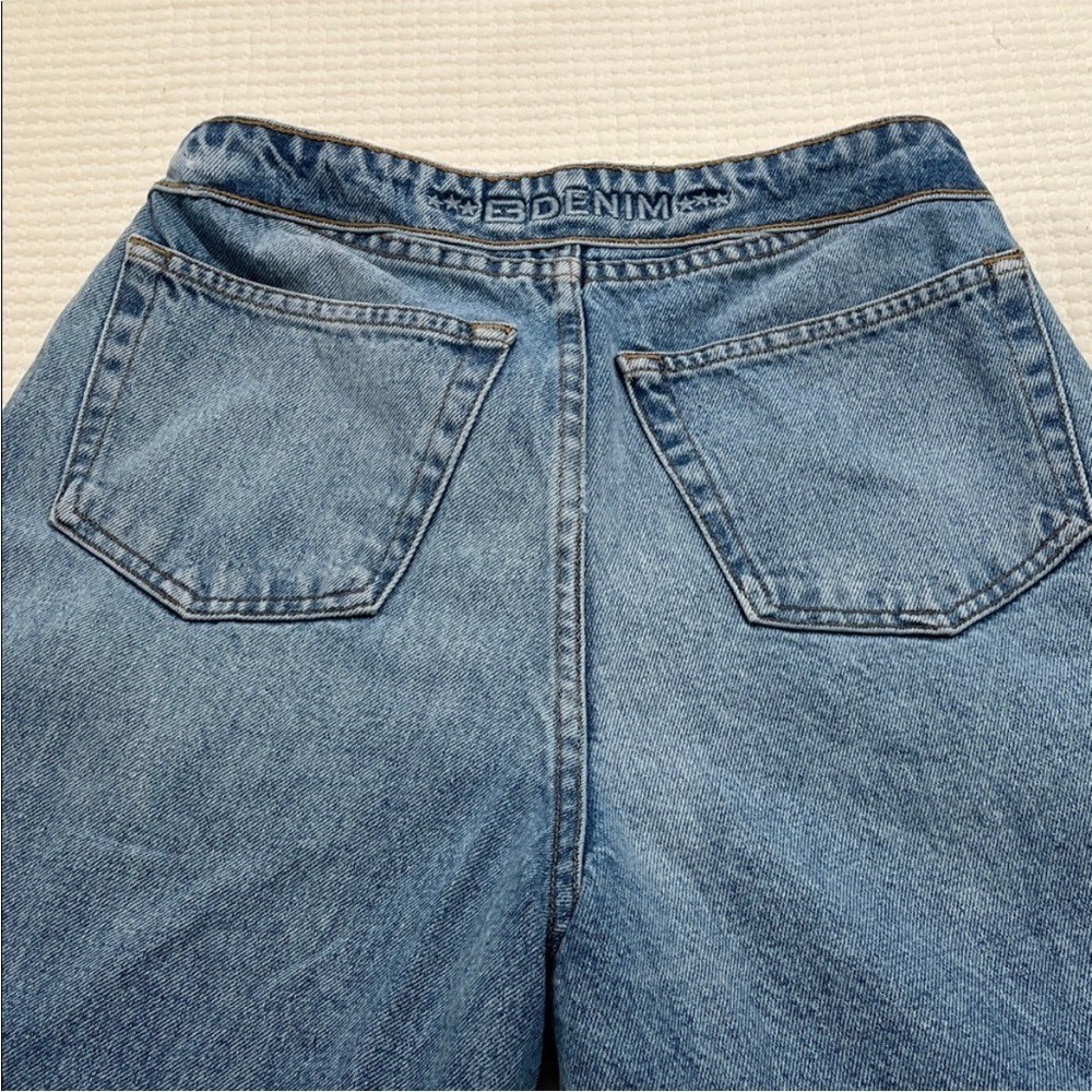 EB Denim Fold Over Waist Wide Leg Jeans street style USA actual sz 28 grunge