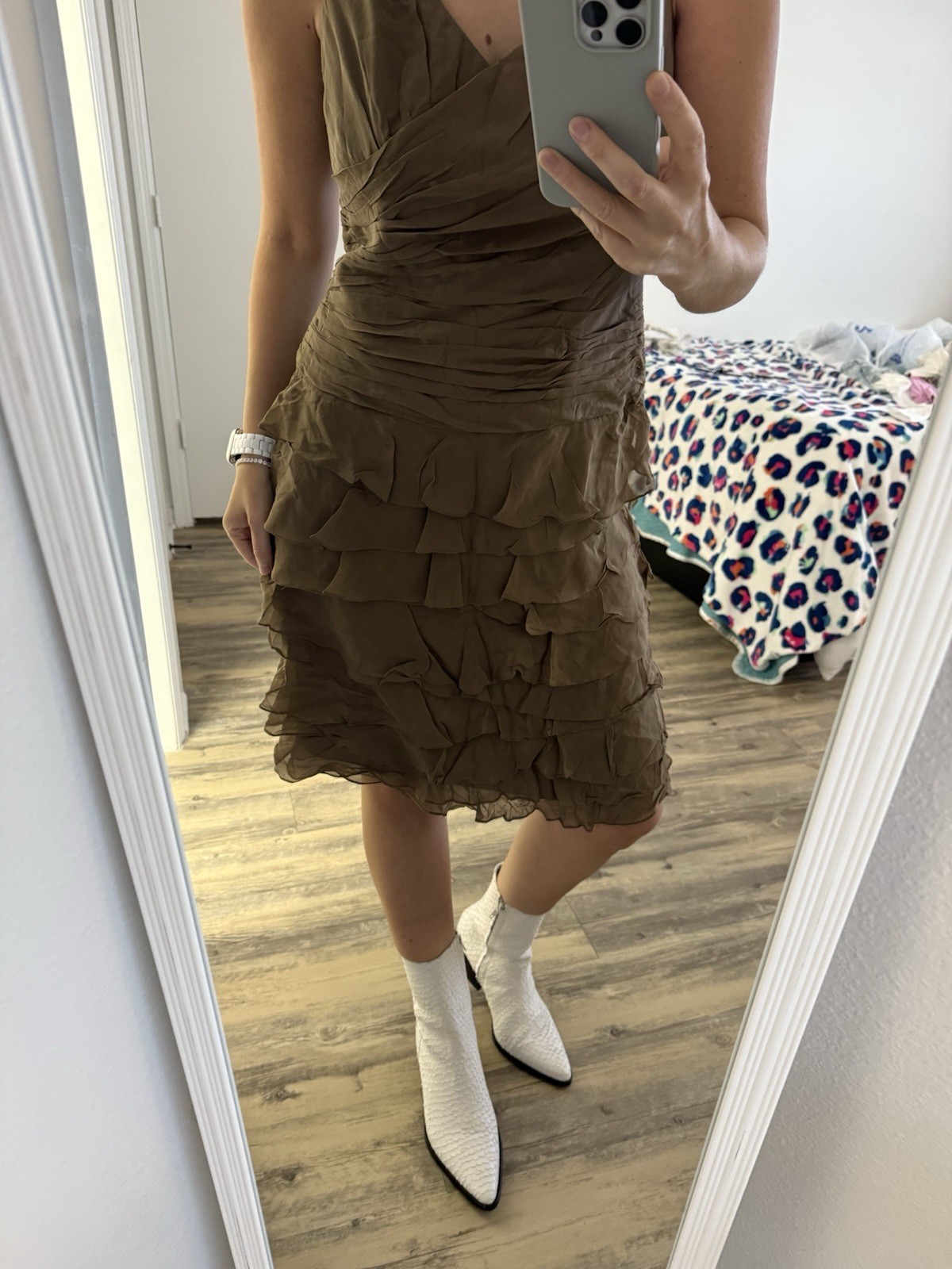 Vintage 1980s Kay Unger Silk Dress, size 10