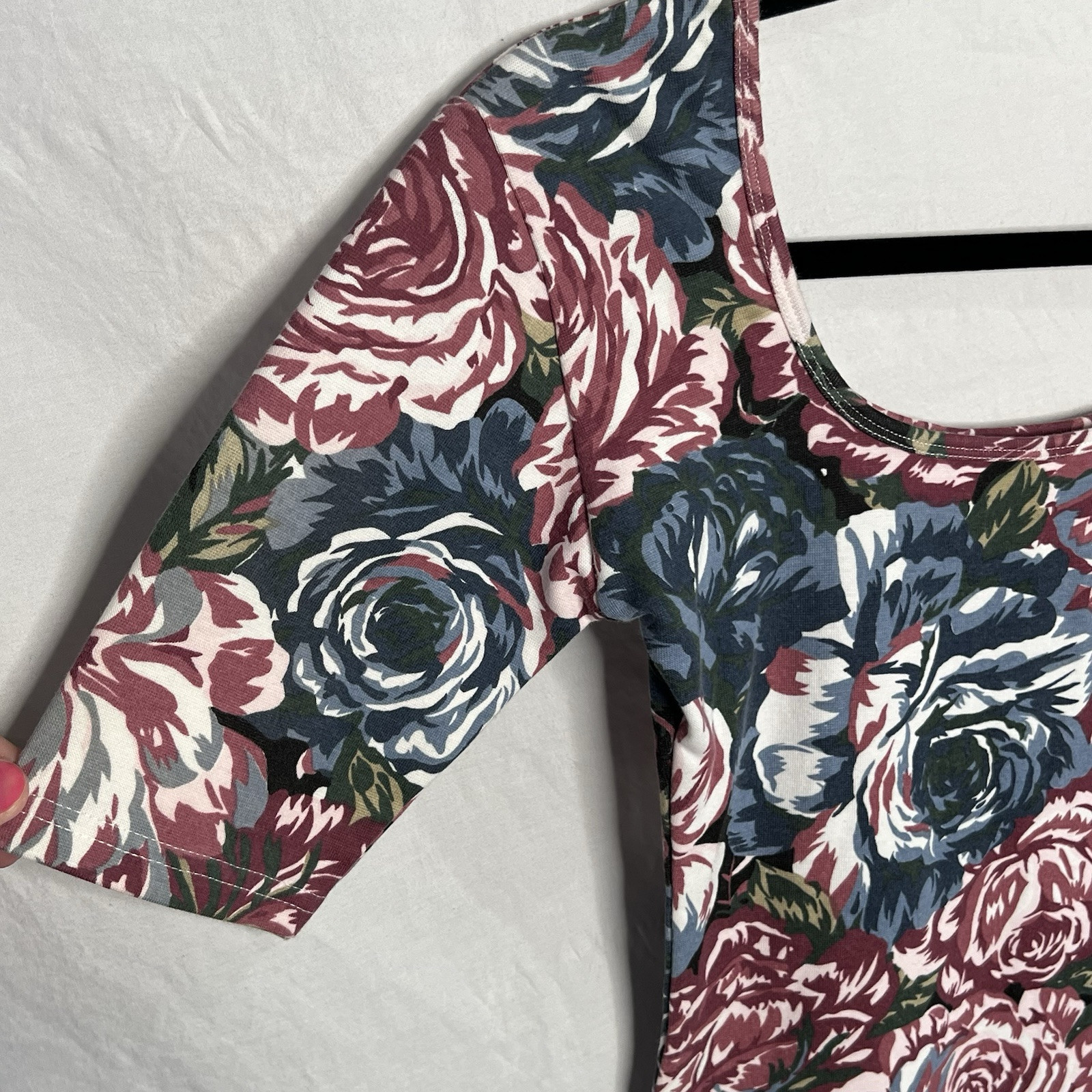 Vintage Express Tricot 90s Mini Bodycon Dress Floral Print Stretch Sz S Moody