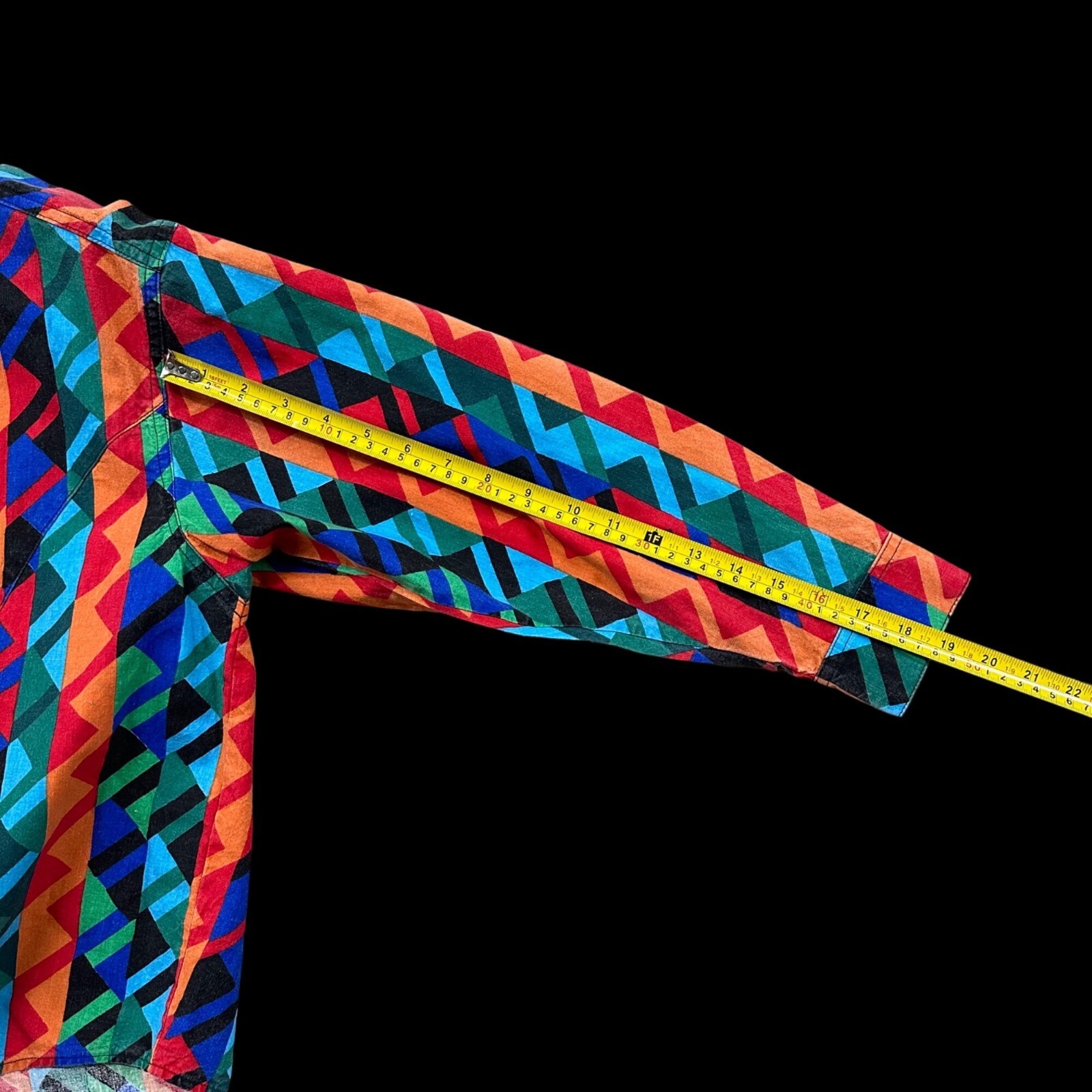 Vintage Womens Western Shirt 1990s Aztec Colorful Size Small Shoulder Pads Rodeo