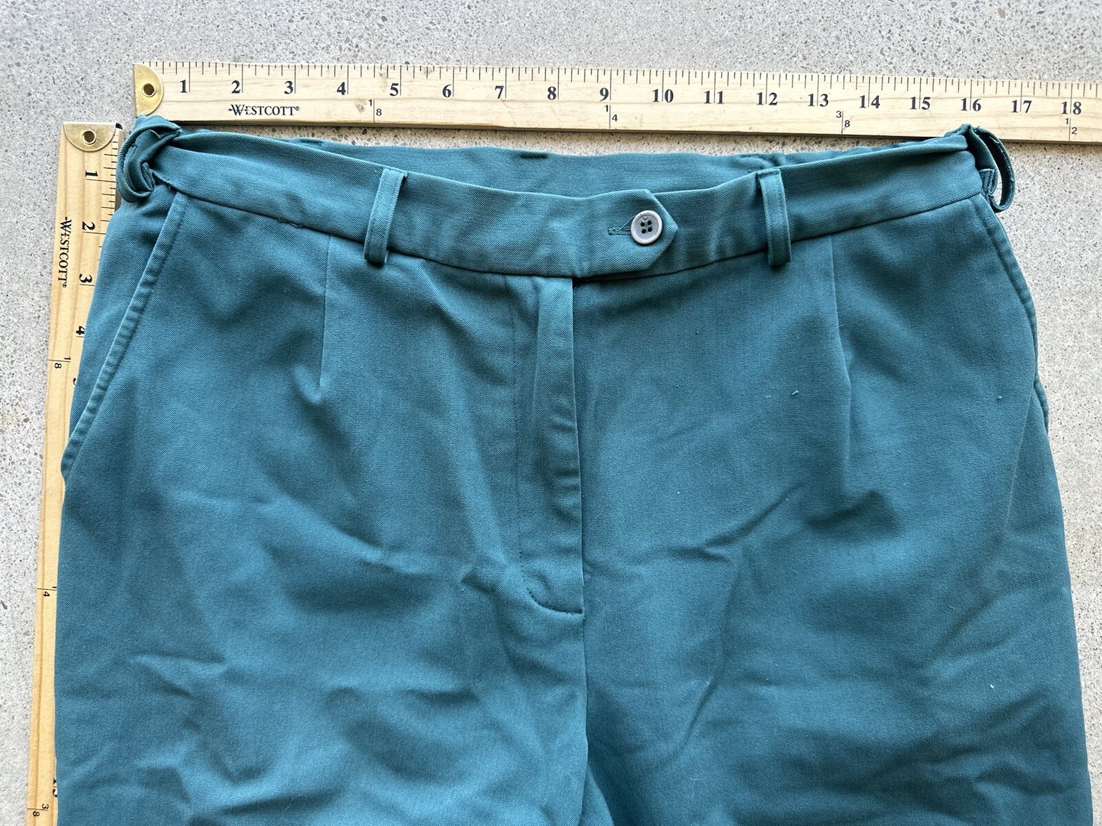 Vintage Norm Thompson Blue Teal Polyester Rayon Spandex Blend Pants Size 12