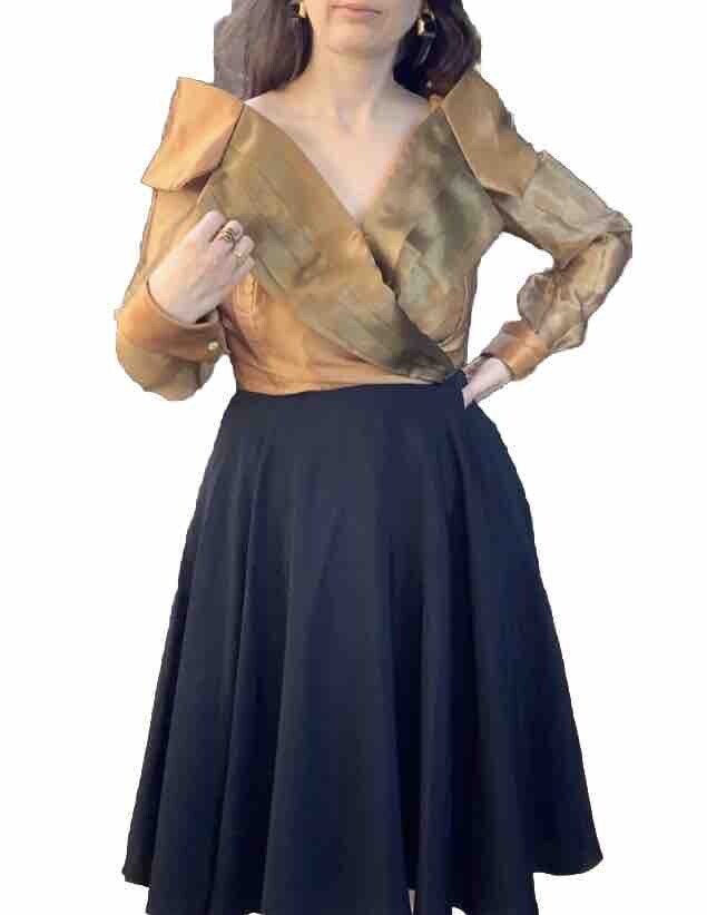 Last call! Vintage 80s Glitter Caramel Party Dress