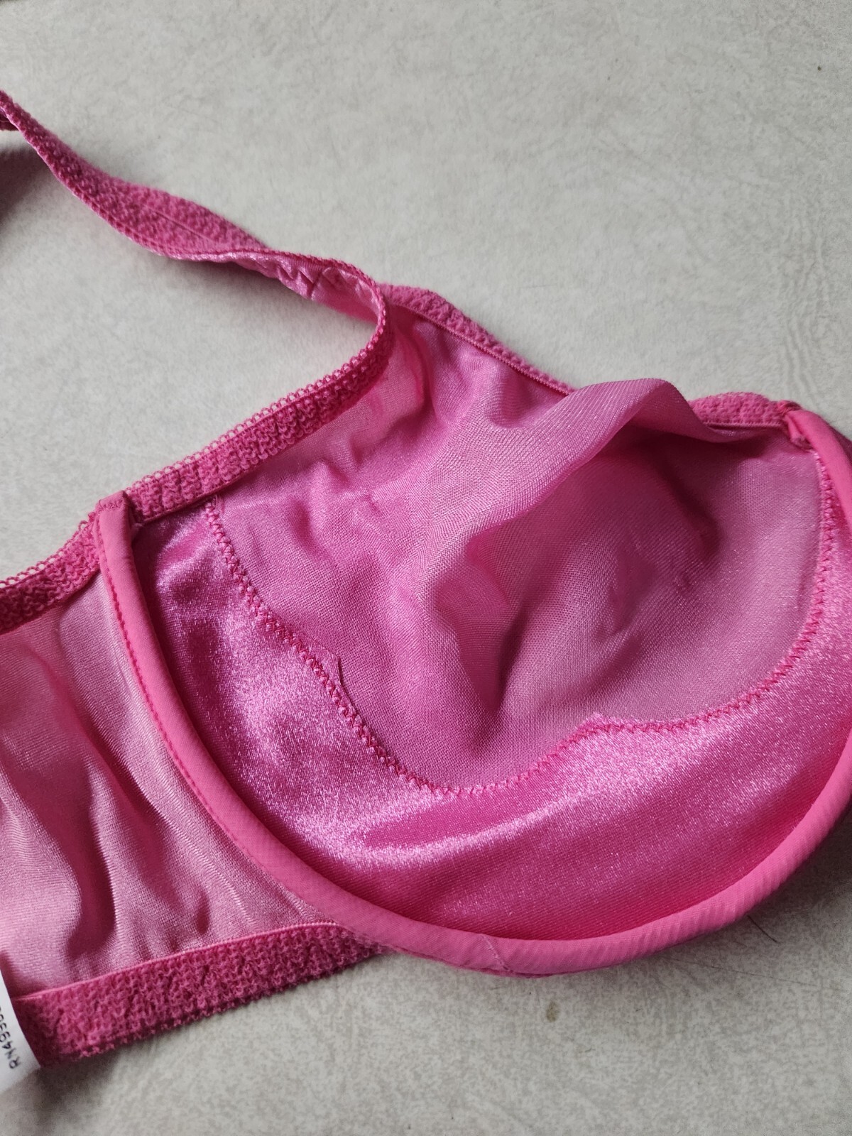 Vintage Satin Sheer Bra Front Closure 40D Pink