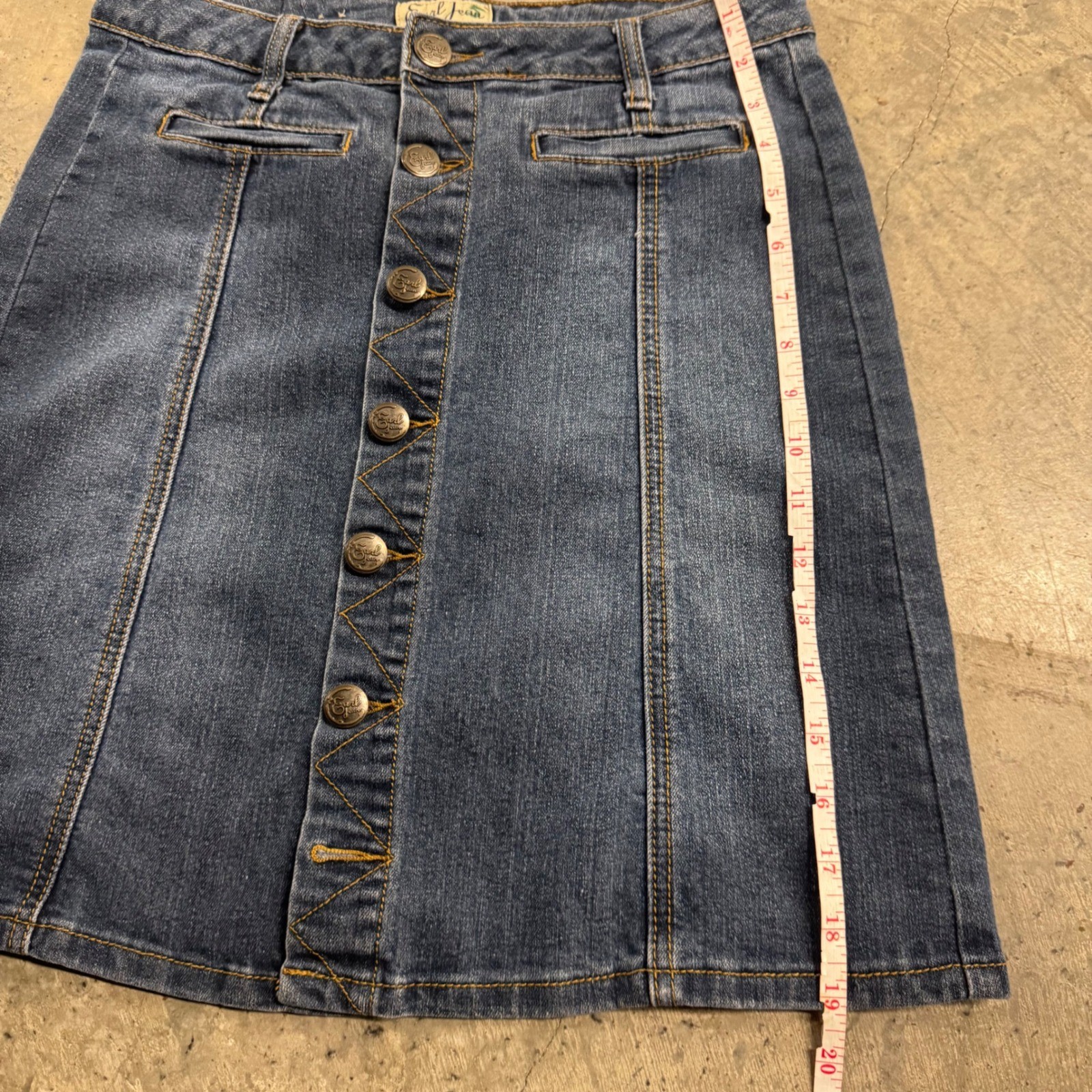 Earl Jeans Denim Mini Skirt Pleated Buttons S/4 Western Y2k Cowgirl Retro VTG