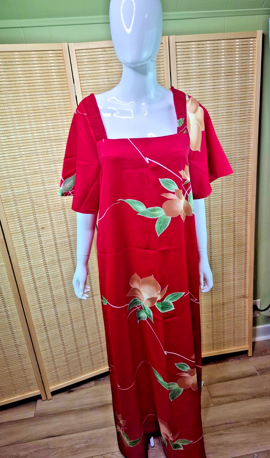 Vintage 1970s 1980s Andrade Honolulu Made in Hawaii floral sheath dress Sz 14