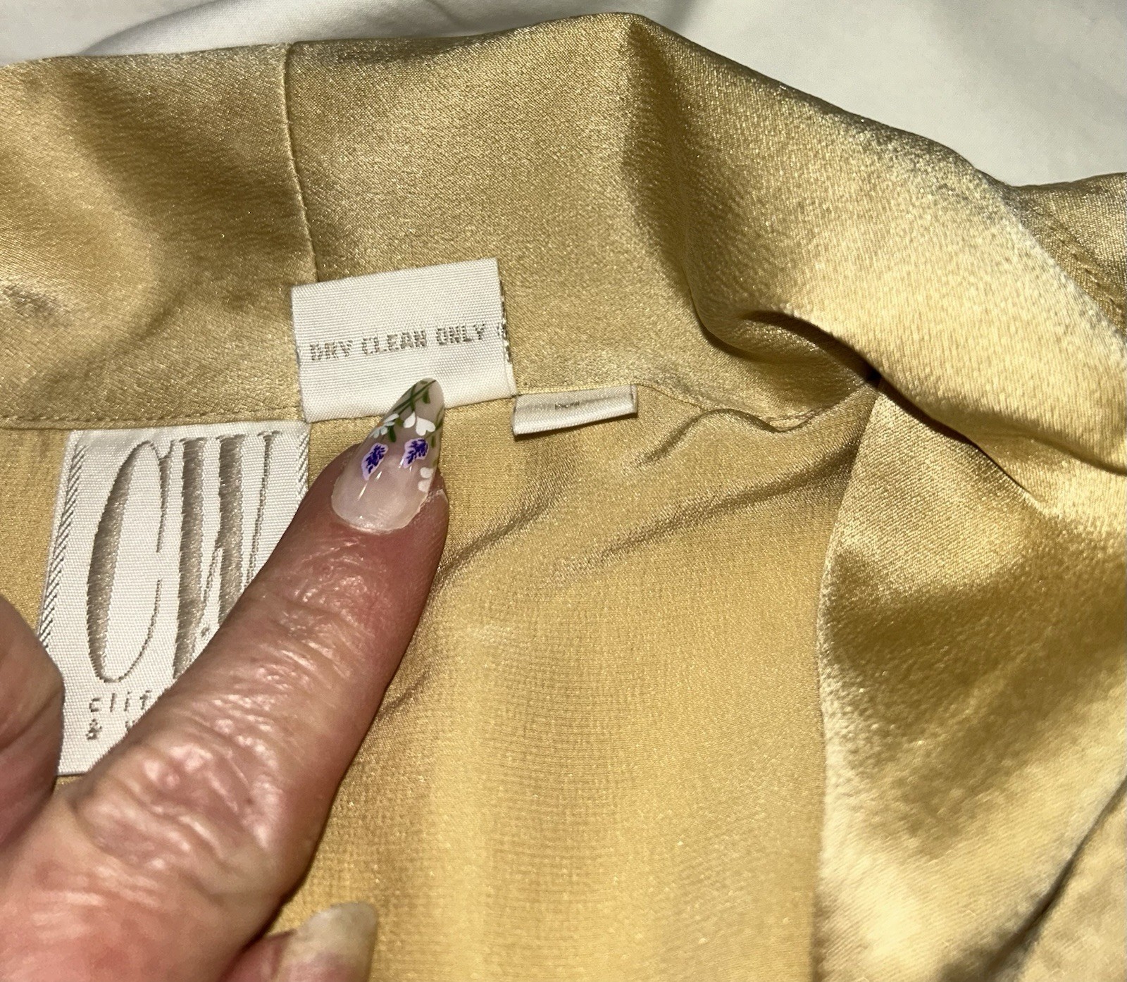 Vintage Clifford & Wills Button Down Vest Tunic 100% Silk Gold Butter Yellow M