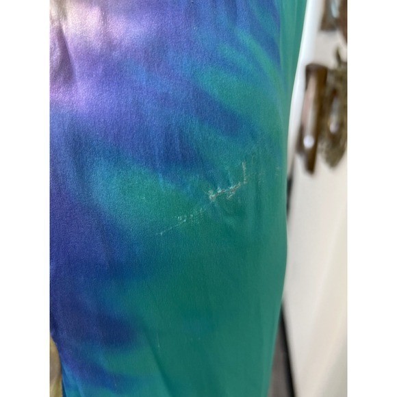 Retrofete Tie-Dye Cowl Neck Marelene Silk Slip Maxi Dress Size L