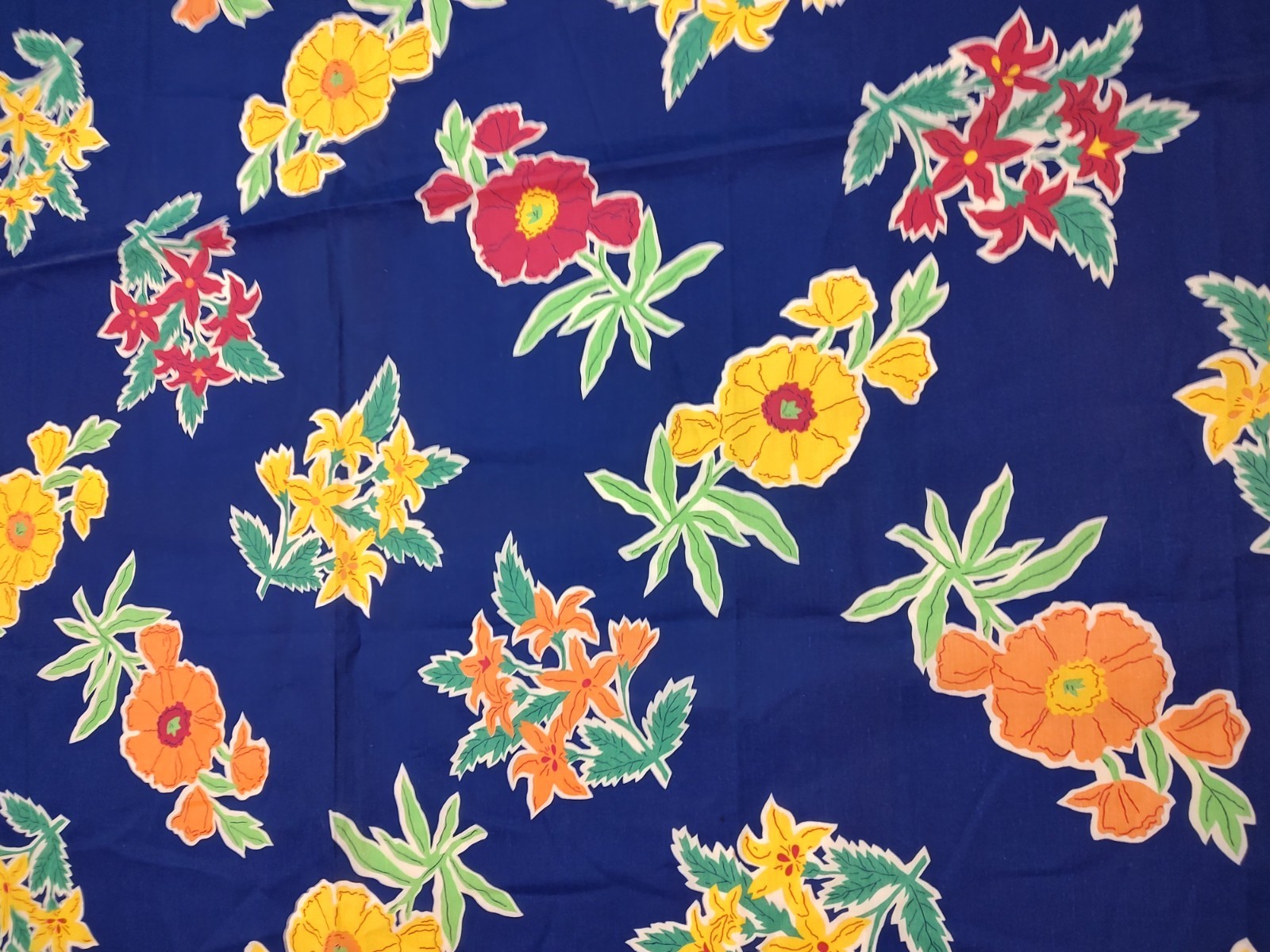 Vintage 80s Mary Quant Sarong Pareo Beach Wrap Dress Blue Floral Unworn England