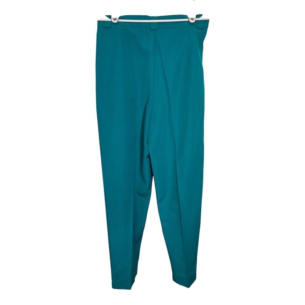 Lord Isaacs 30 Teal Blue Trousers High Waist Pleated Tapered Leg Vintage 80s 90s