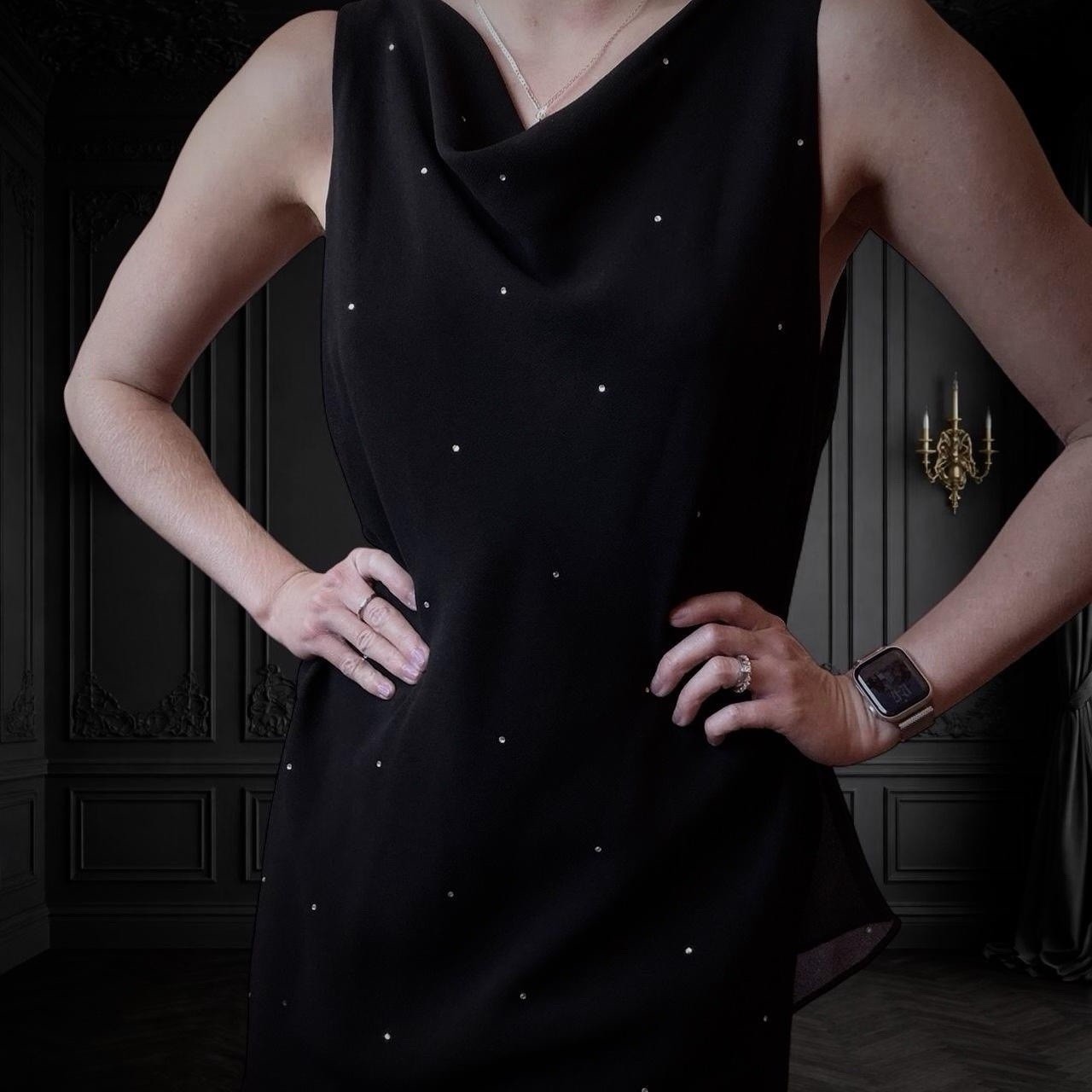 Vintage Black Diamanté Dress