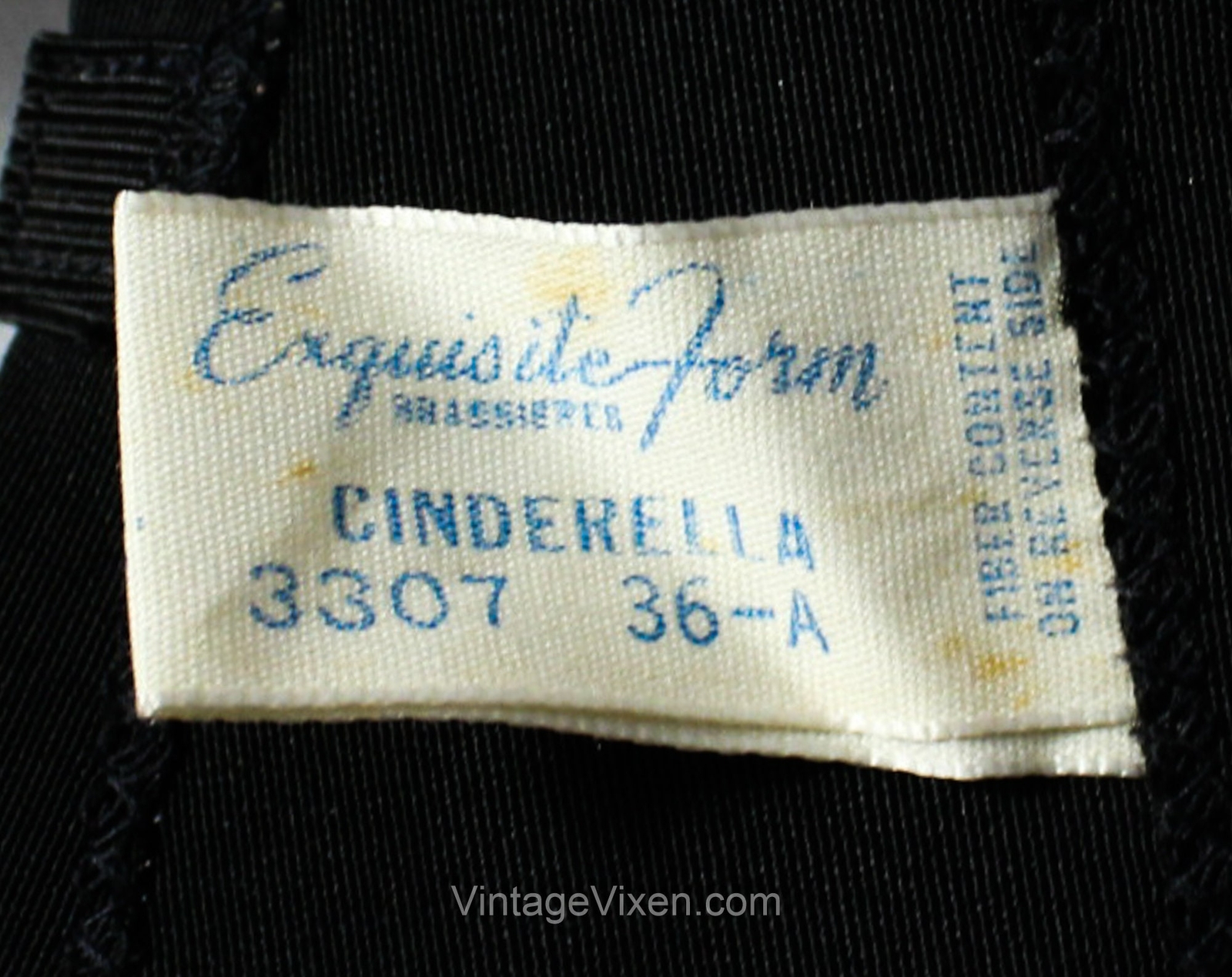 1960s Black Bra – Bond Girl Sexy Pin-Up – 36A Demi Cup Plunge Underwire Bra NOS