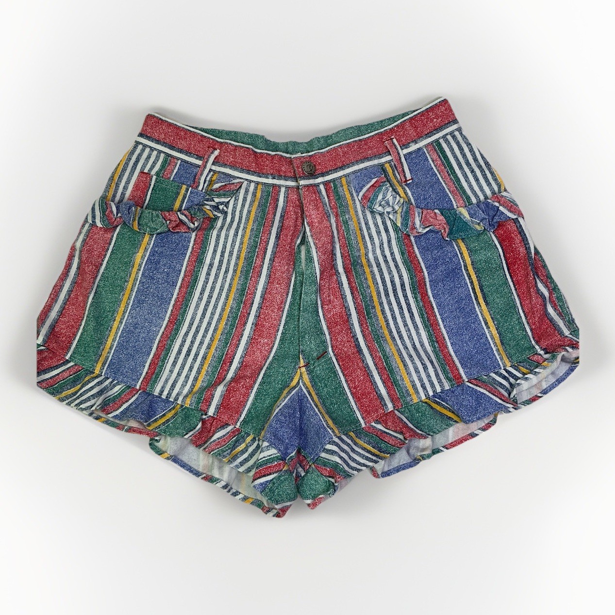 Vintage Camptown Club Original Hot Pants Shorts Striped Ruffle Junior Size 15/16