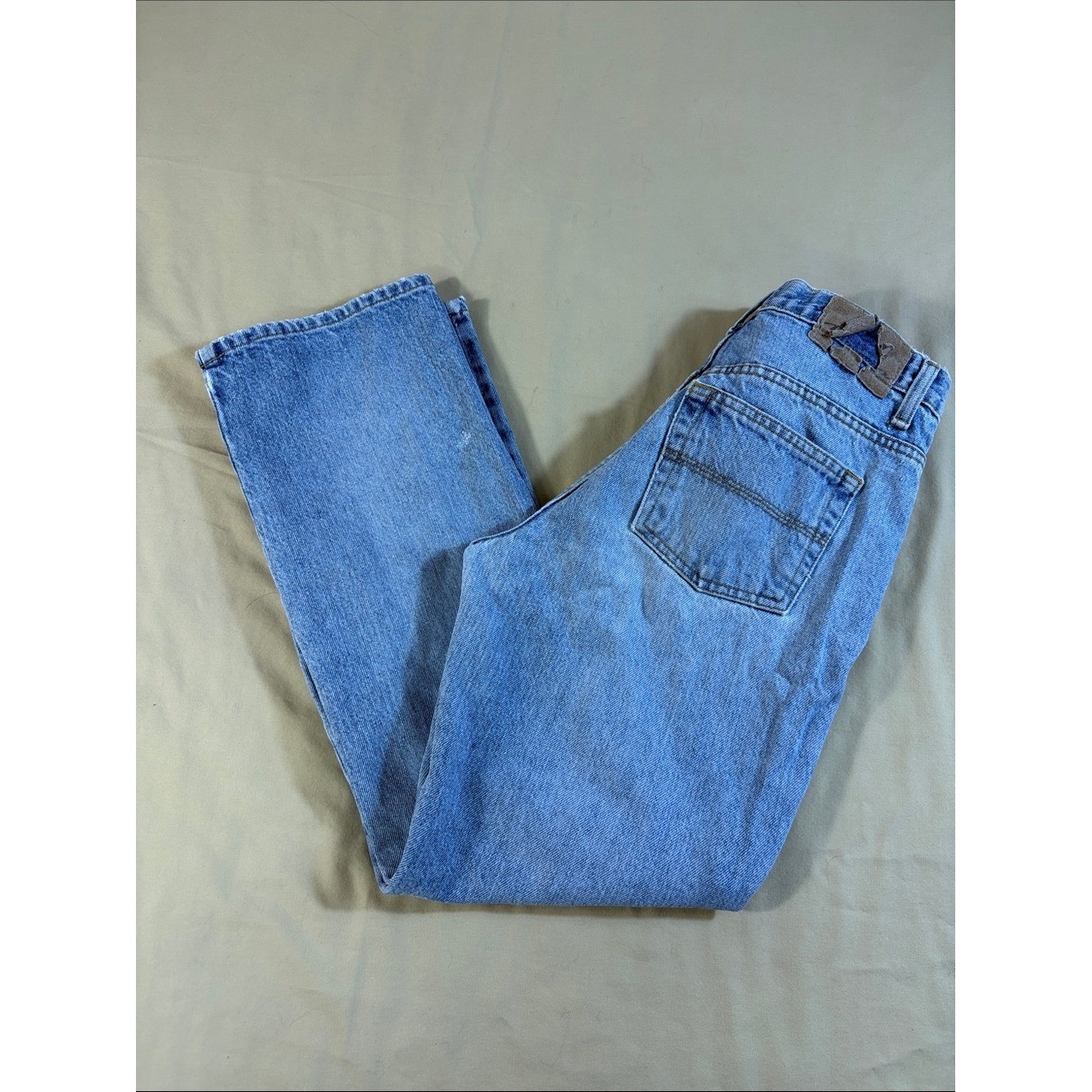 Vintage 90s Express Bleus Bootcut Light Wash Rigid 100% Cotton Denim 5/6S Petite