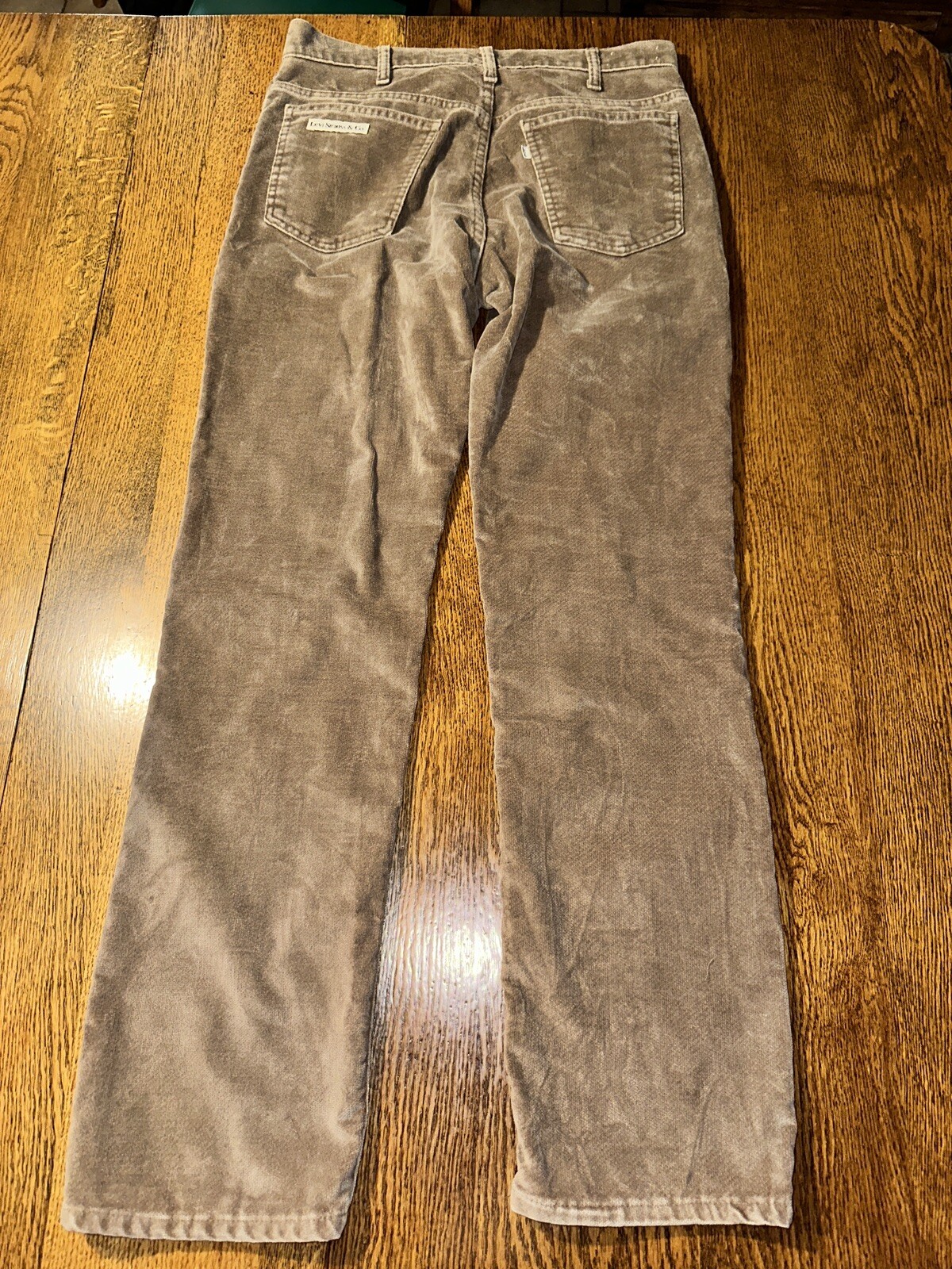Vtg 70s Levis 519 Corduroy Pants USA Made Talon 42 Zipper Velour Feel 34×32