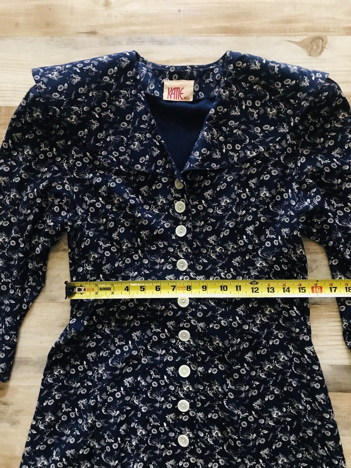 Vtg 70s 80s Maxi Dress Floral Grunge Festival Boho Cottage Core Button Down 8