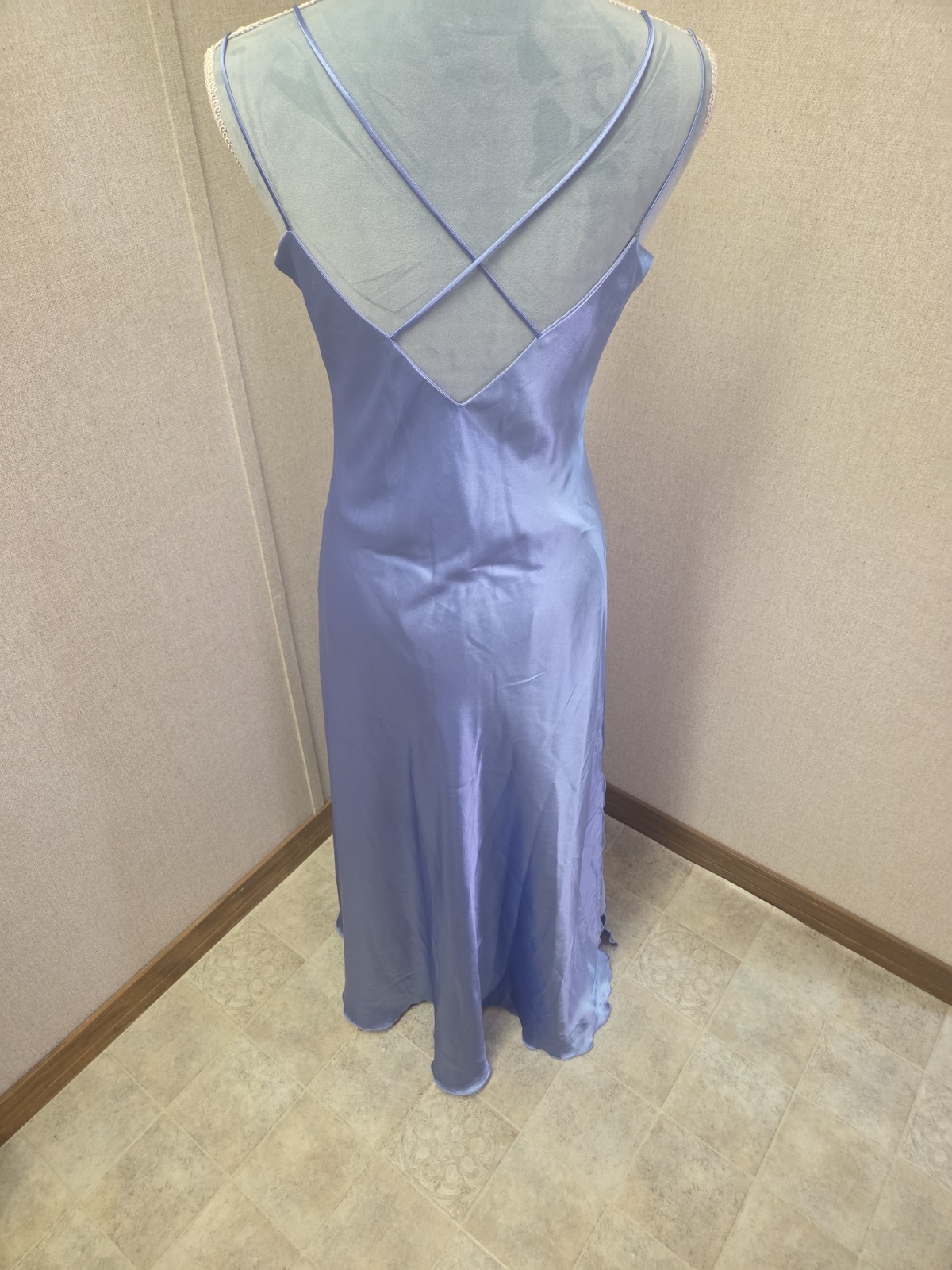 Teeze Me Y2K Slip Dress 11/12 Blue Spaghetti strap Dbl Layered