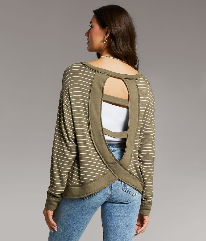 NWT buckle Striped Top